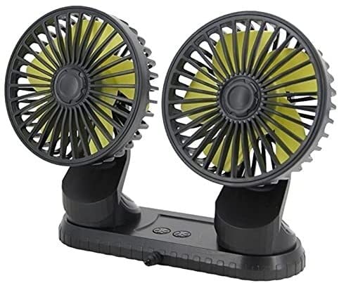 Viinice Universal Portable USB Rechargeable Car Fan - Dual Head Desktop & Auto Air Circulator for Home, Office, and Vehicle Cooling | Compact Cooling Tool for Cars, Desks, and Travel
