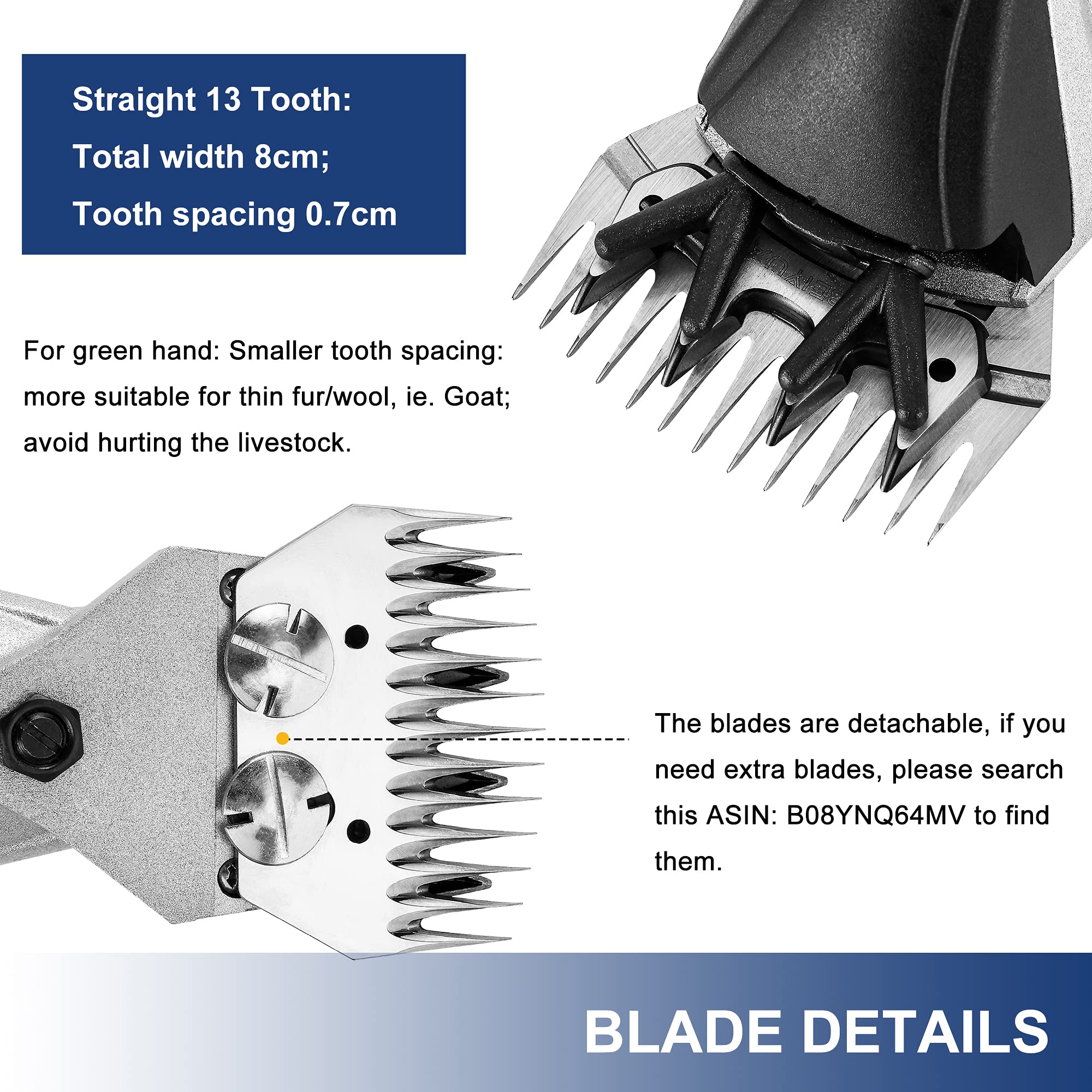 Professional 500W Electric Sheep Shears - Heavy Duty Grooming Clippers for Long Hair & Fur Trimming (9