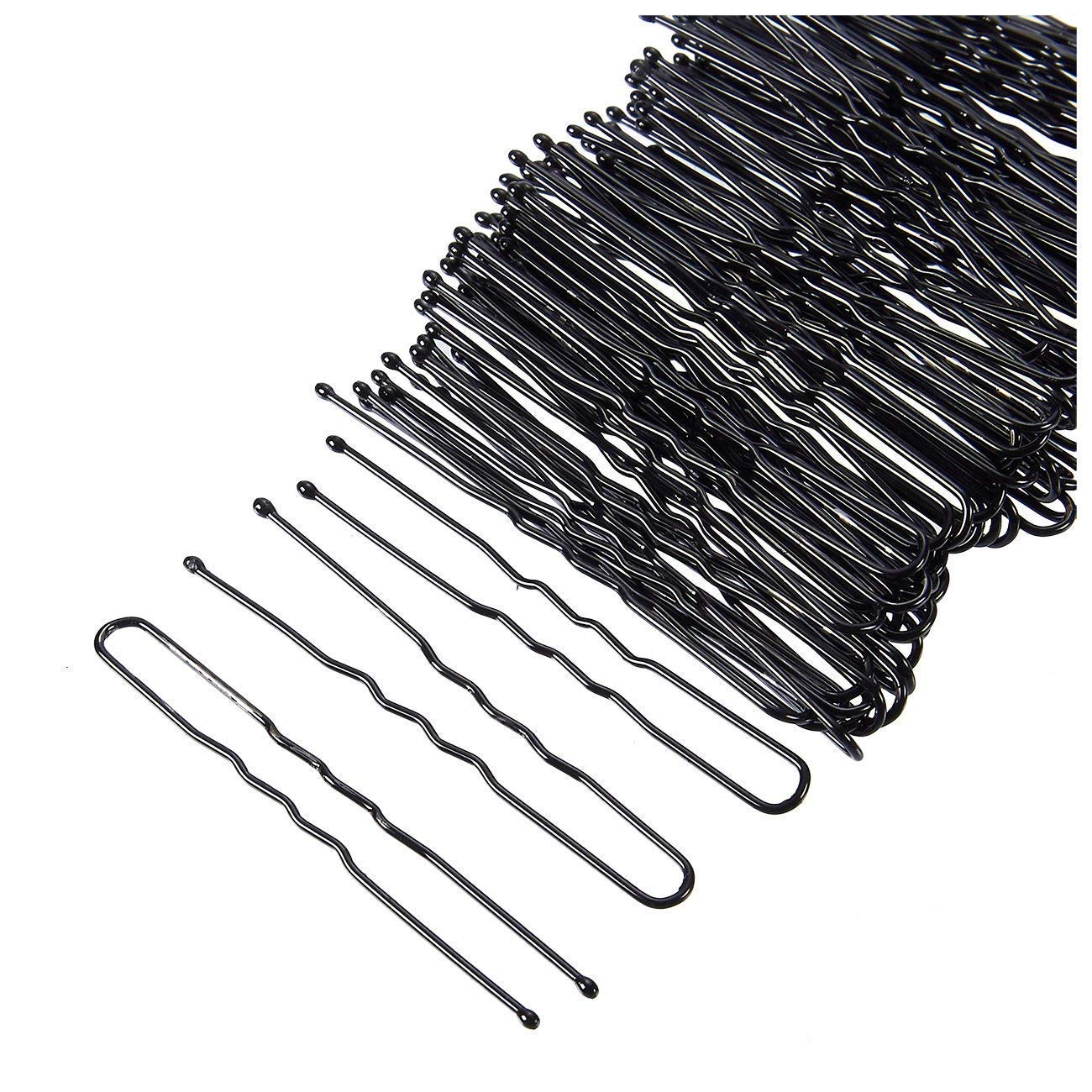 SHRAJS 100-Pack Black Bobby Pins & U-Shaped Hair Clips for Women - 6cm/2.4in Hair Styling Accessories for Updos, Buns, Braids & Everyday Hairstyles - Secure Hold Hairpins for Work, Weddings & Special Occasions