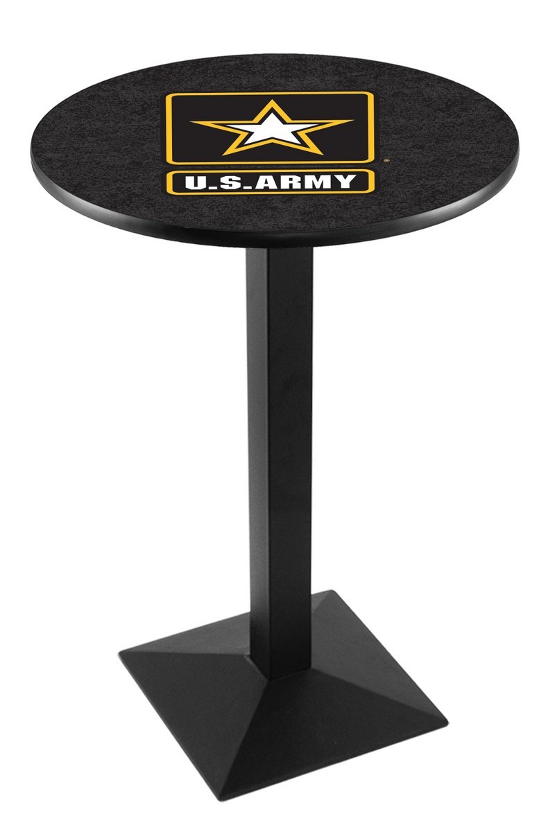 Holland Bar Stool Co. L217 42 Inch Black Wrinkle Finish U.S. Army Style Pub Table - Perfect for Home Bars, Man Caves & Military Themed Decor