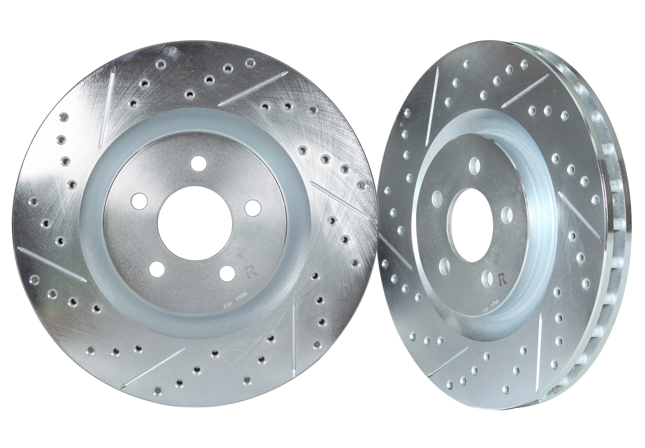 2014-2017 Infiniti Q50 & Q60 Sport Front Cross Drilled & Slotted Brake Rotors (Set of 2) - NIS81008 - High Performance Braking for Sporty Driving & Track Use