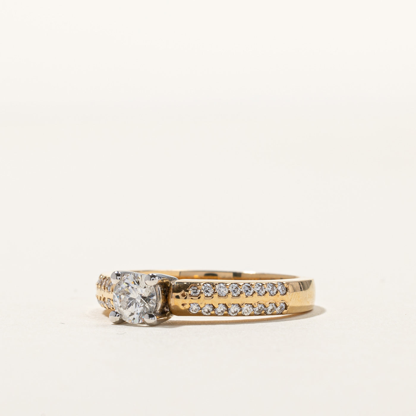 0.58ctw Solitaire Diamond Ring with Accent Stones - Size 6 | Elegant Engagement & Wedding Ring for Women | Perfect for Proposals, Anniversaries & Special Occasions