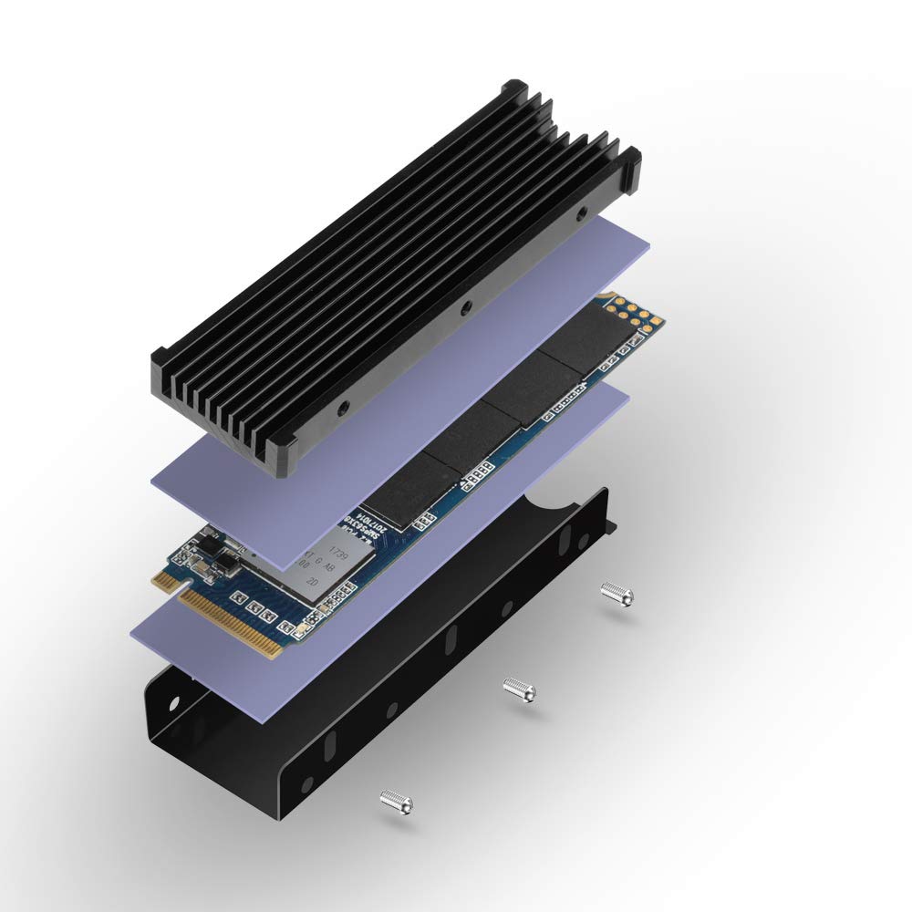 MHQJRH M.2 2280 SSD Heatsink - Double-Sided Aluminum Cooling with Thermal Silicone Pad for PC, PS5, Laptop - Compatible with M.2 PCIe NVMe & SATA SSDs - Perfect for Gaming, Video Editing & High-Performance Computing