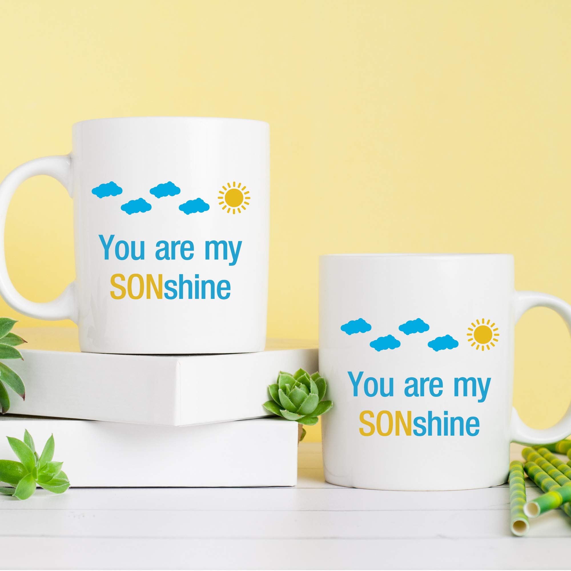 Personalized You Are My Sunshine Coffee Mug - 11 oz Pun Gift for Teen Son from Mom - Perfect for Birthday, Christmas, or Daily Morning Coffee Routine