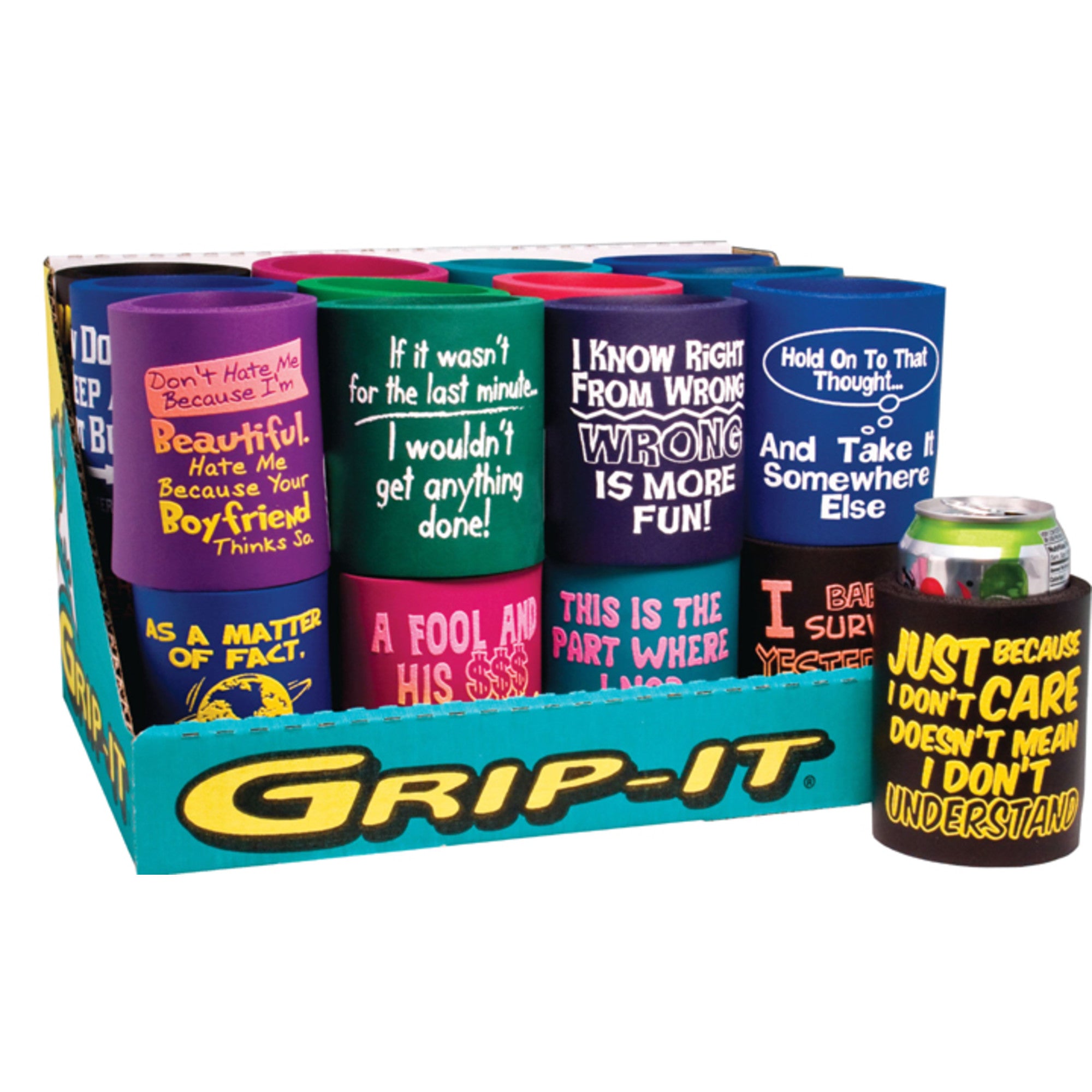 Fun Grip It Can Holders - Non-Slip Beverage Handles for Soda, Beer & Energy Drinks - Perfect for Pool Parties, BBQs & Outdoor Gatherings