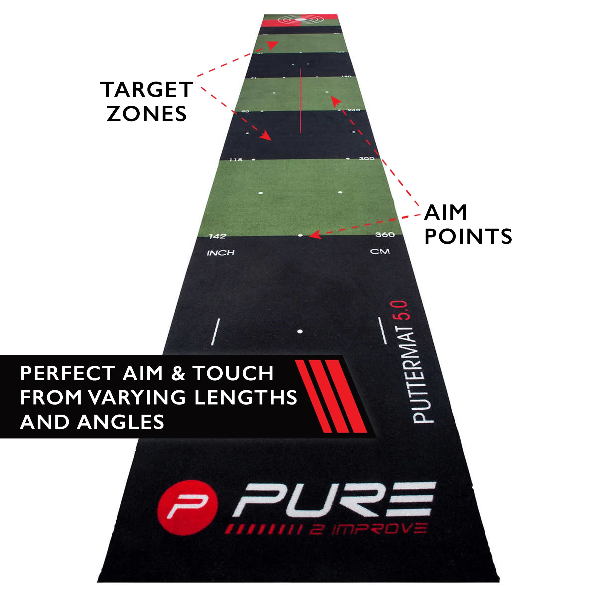 Pure2Improve 5.0 Golf Putting Mat - 16.5' x 26