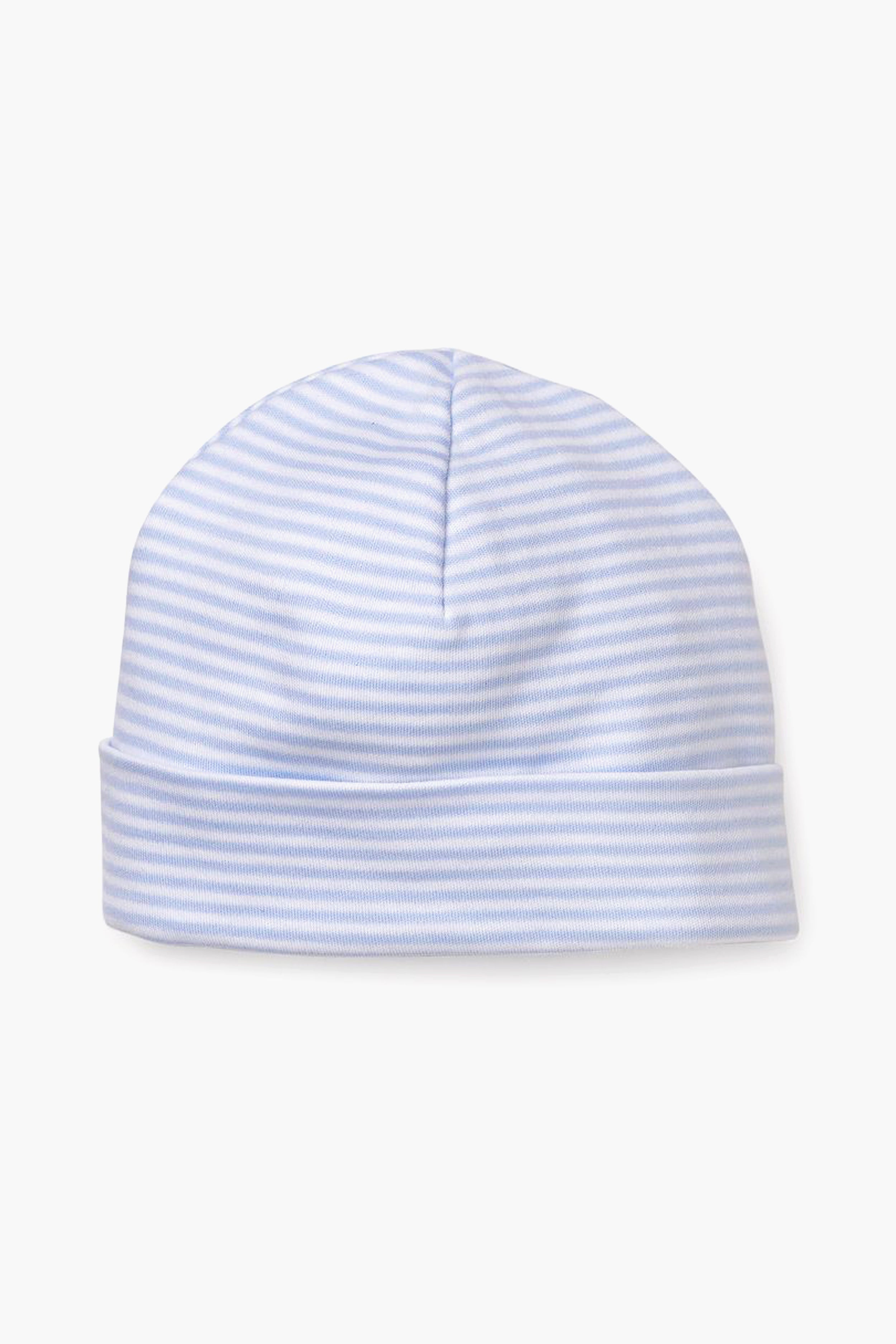 Blue Stripe Classic Rib Knit Hat for Men & Women - Warm Winter Beanie for Outdoor Activities, Skiing, and Casual Wear