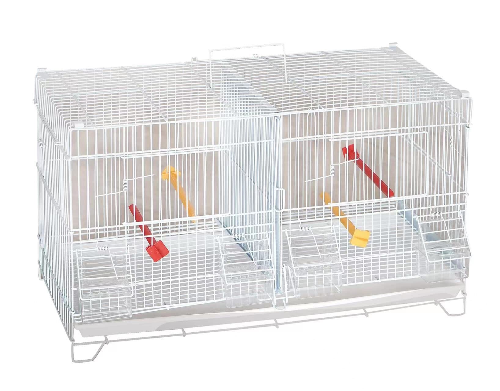 Seny 4-Piece Stackable Breeding Bird Cage Set for Canaries, Finches & Small Birds - White | Perfect for Home Aviary, Pet Store Display & Backyard Bird Breeding
