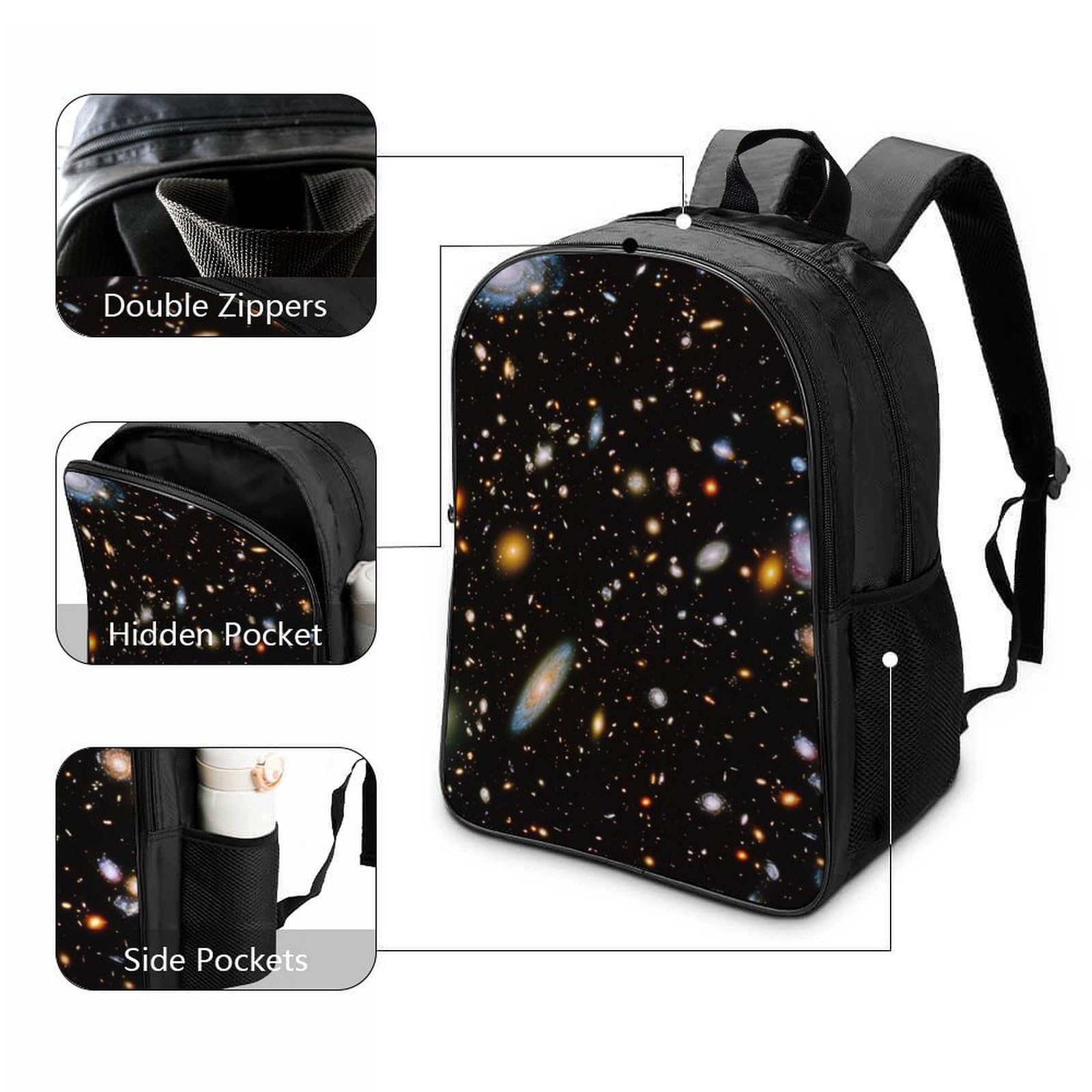 NoveAurora Kids Galaxy 3D Printed Backpack - Lightweight School Bag for Boys & Girls, Travel Rucksack with Book Compartment (40x28x16cm) - Perfect for School, Travel & Outdoor Adventures