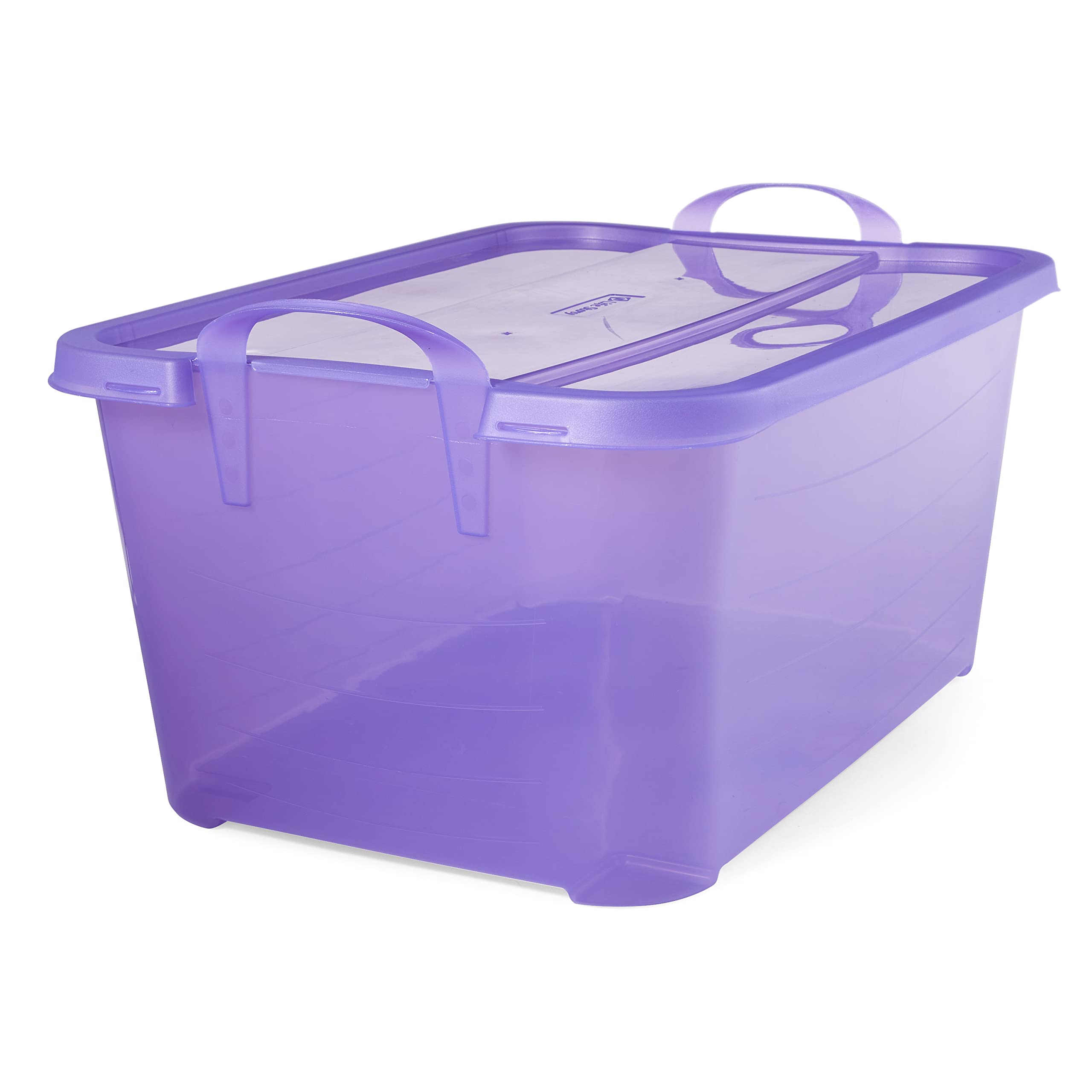 Purple Stackable Closet Storage Boxes - 55 Quart (24 Pack) | Space-Saving Organizer for Bedroom, Closet & Home Organization | Durable Plastic Storage Containers for Clothes, Toys & Seasonal Items