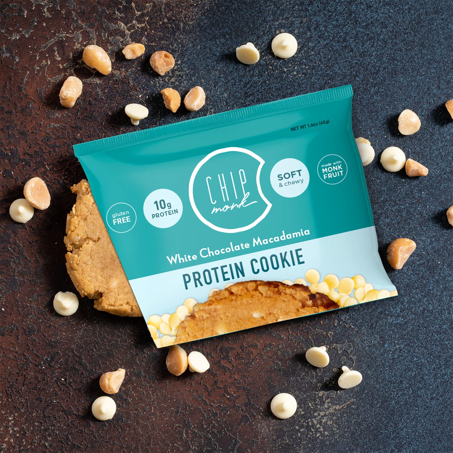 ChipMonk Protein Cookies - White Chocolate Macadamia (6 Pack) | 10g Protein, Low Carb, Gluten Free, Keto Friendly | High Protein Snacks for Gym, Workout Recovery & Healthy Meal Replacement | Perfect for Weight Loss, Fitness Enthusiasts & On-the-Go Nutrition