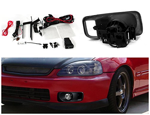 Spec-D Tuning LF-CV99OEM-WJ Clear Fog Lights for Honda Civic 2/3/4 Door (Ex, Dx, Lx Models) - Complete Kit with Switch - Perfect for Night Driving & Foggy Conditions