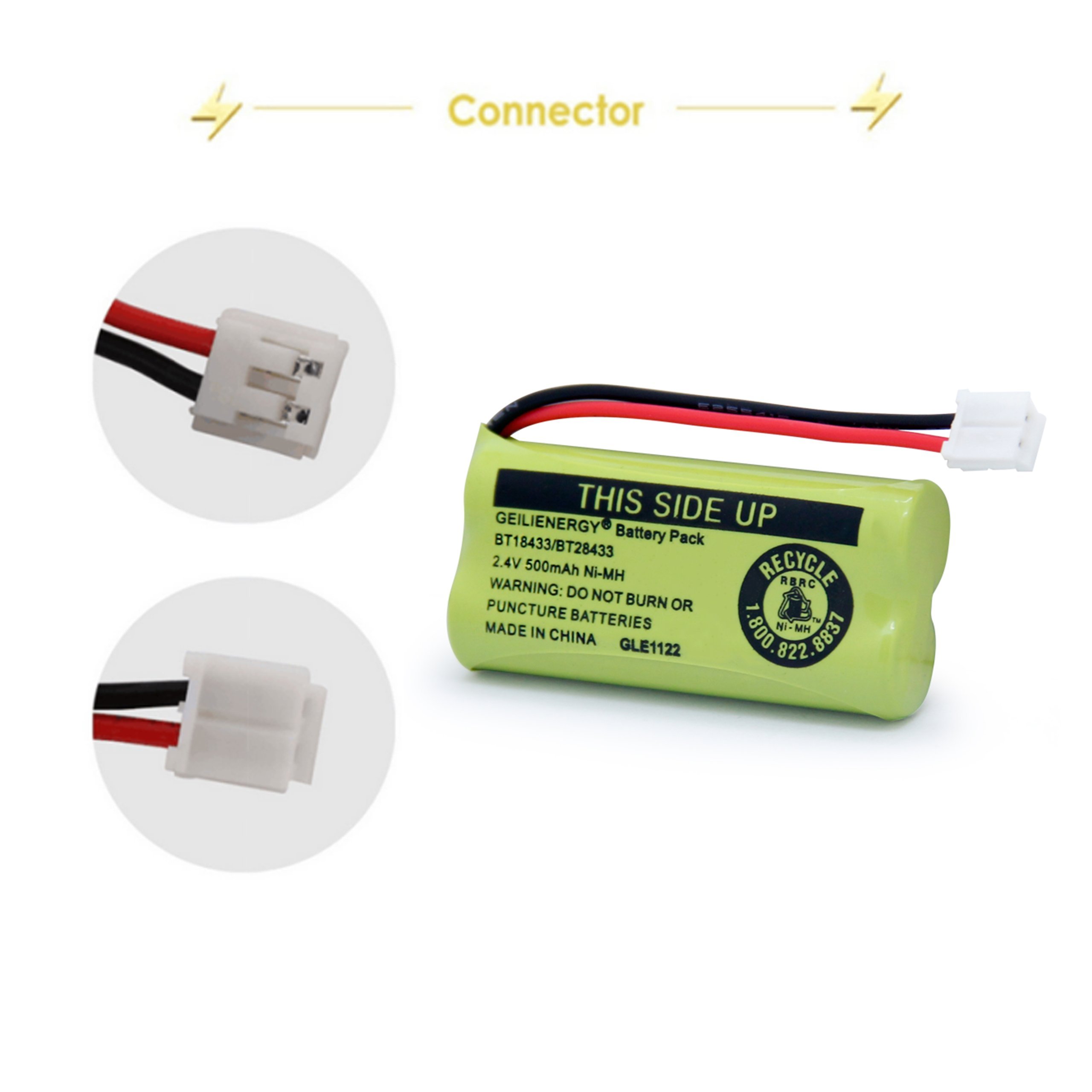 GEILIENERGY 3 Pack BT18433 BT28433 BT184342 BT284342 BT-1011 Replacement Phone Batteries with 8 Pack NiCd AA Rechargeable Batteries for Solar Lights - Perfect for Cordless Phones, Solar Garden Lights & Emergency Power Backup