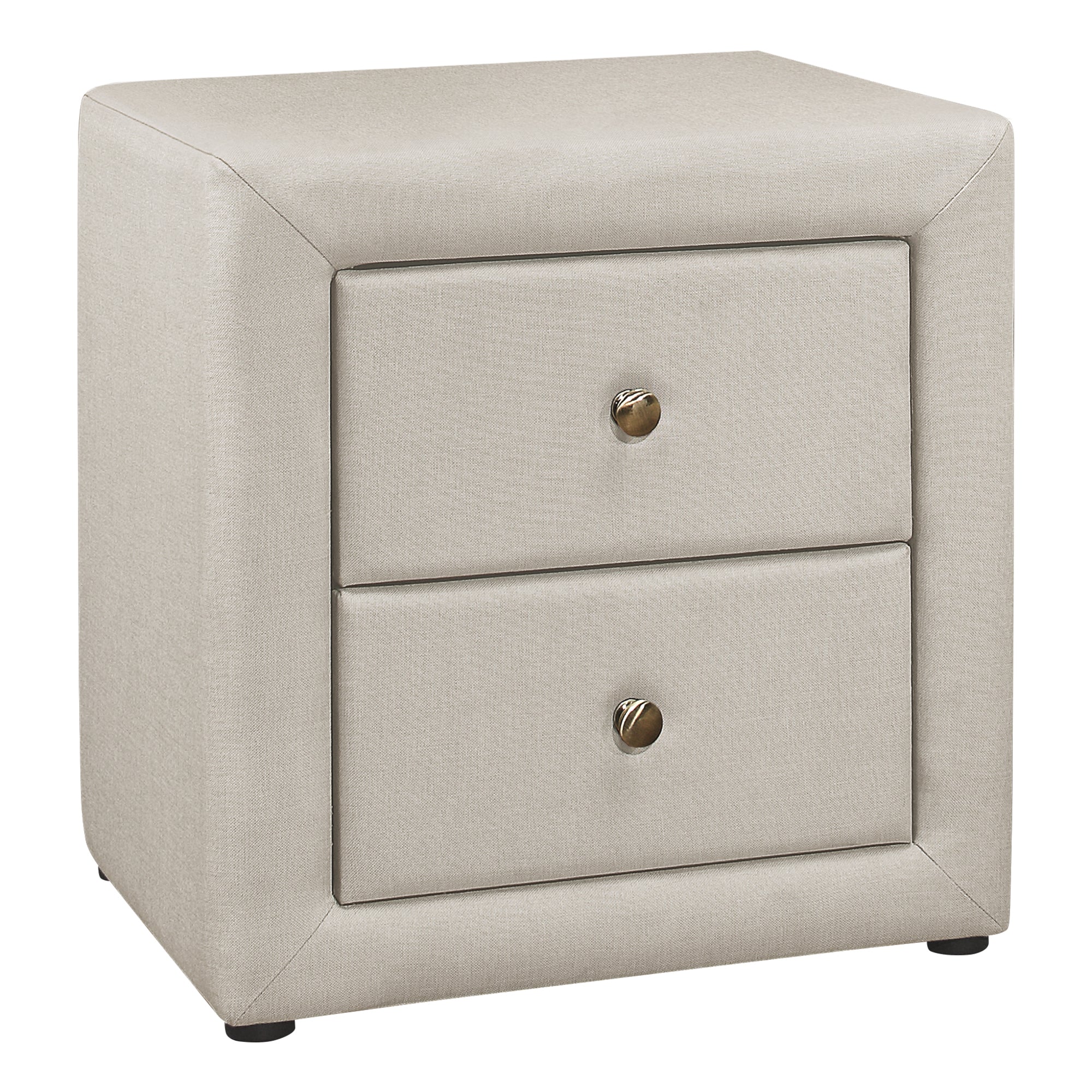 21H Beige Linen Nightstand - Modern Bedroom Side Table with Drawer, Sturdy Wooden End Table for Bedroom Decor, Perfect for Storing Books, Lamps & Bedroom Essentials