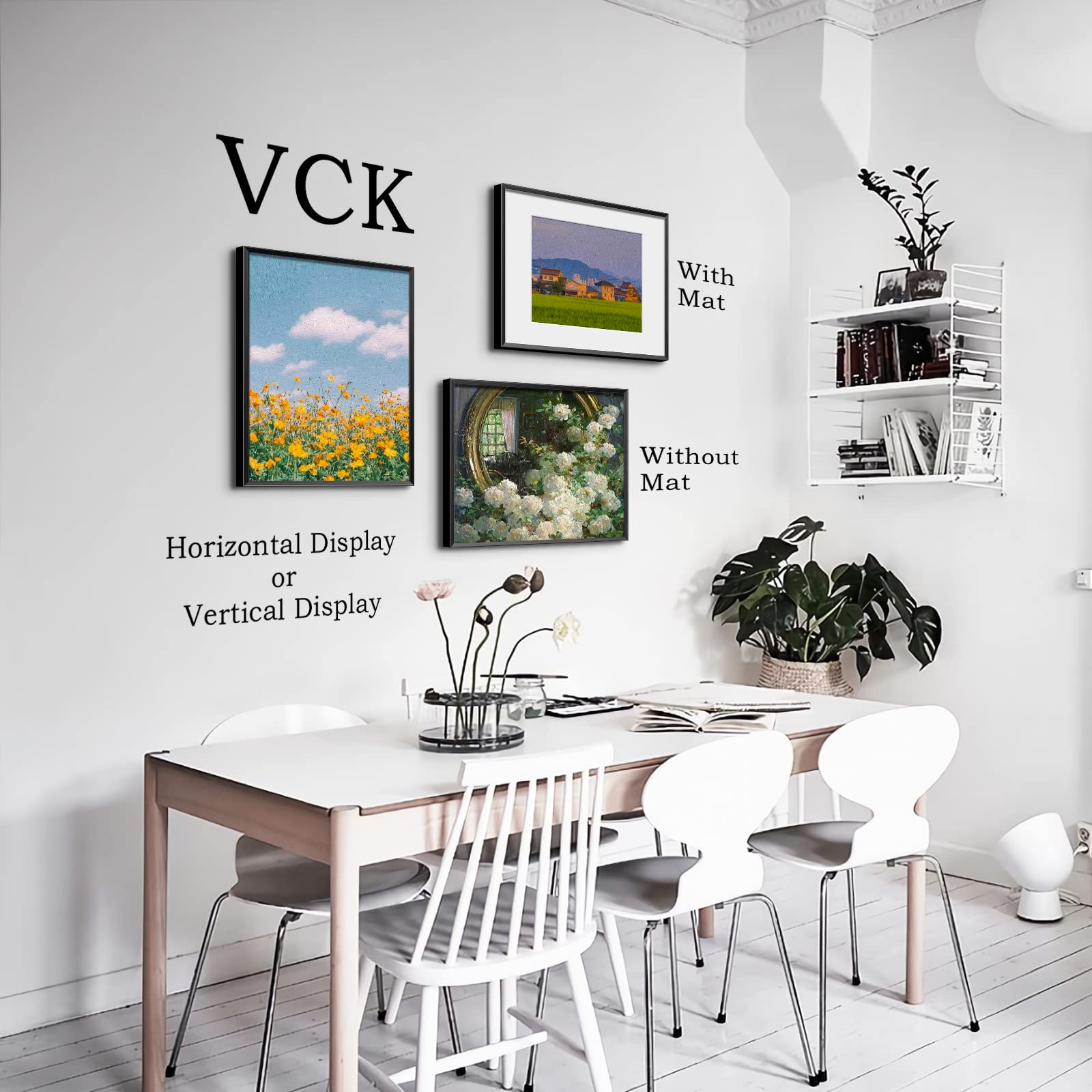 VCK Black 11x14 Aluminum Picture Frames Set of 6 - Shatterproof Glass, Wall Display Photo Frames with 8x10 Mat - Perfect for Home Decor, Office & Gallery Displays