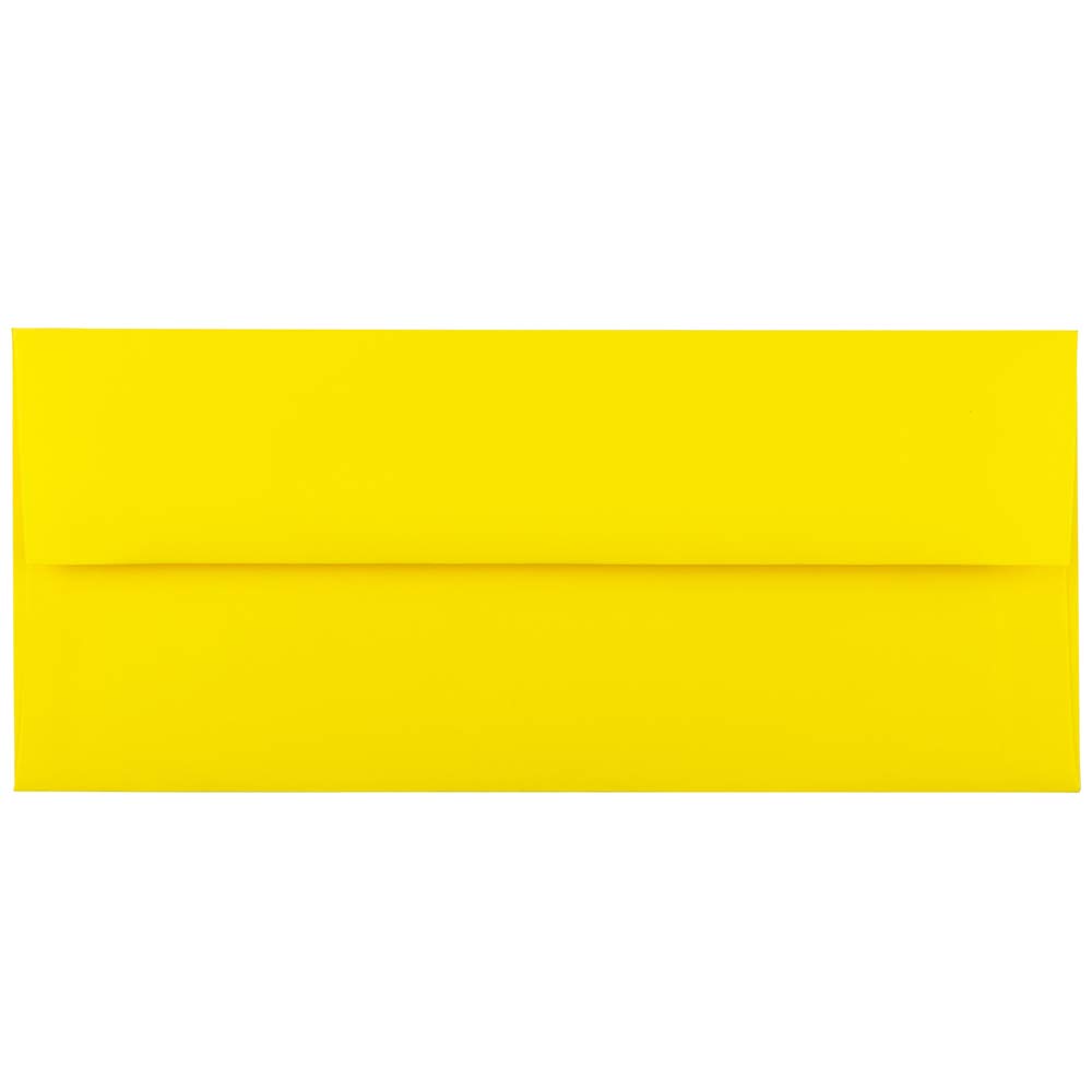 JAM PAPER #10 Business Colored Envelopes - 4 1/8 x 9 1/2 Inches - Yellow Recycled Eco-Friendly Envelopes - Bulk Pack of 1000/Carton - Perfect for Mailing, Office Use & Business Correspondence