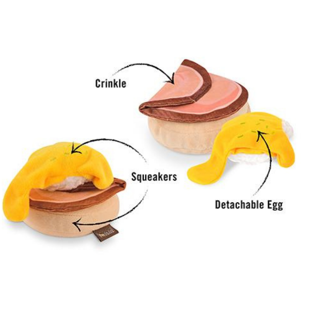 Barking Brunch Benny's Benedict Dog Toy - Durable Chew Toy for Small & Medium Dogs, Fun Interactive Play for Puppies - Perfect for Fetch, Training & Indoor/Outdoor Playtime