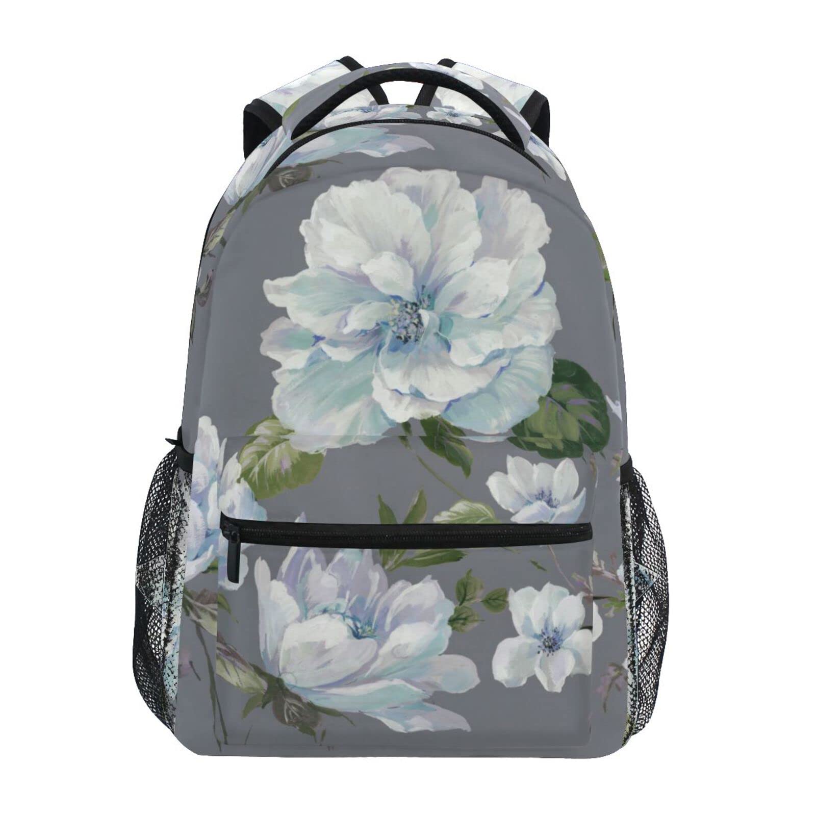 JIPONI Floral Watercolor Backpack for Girls & Boys - Lightweight School Backpack, Laptop Bookbag for Students, Travel Daypack & College Purse - Perfect for School, Commuting & Weekend Adventures