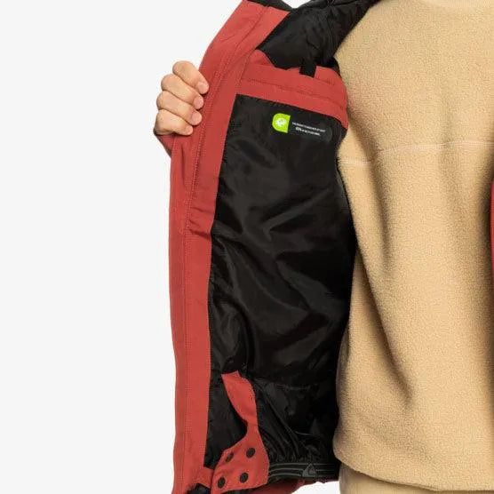 Quiksilver Snow Radicalo Red & Black Snowboard Jacket - Waterproof & Insulated for Winter Sports & Outdoor Adventures