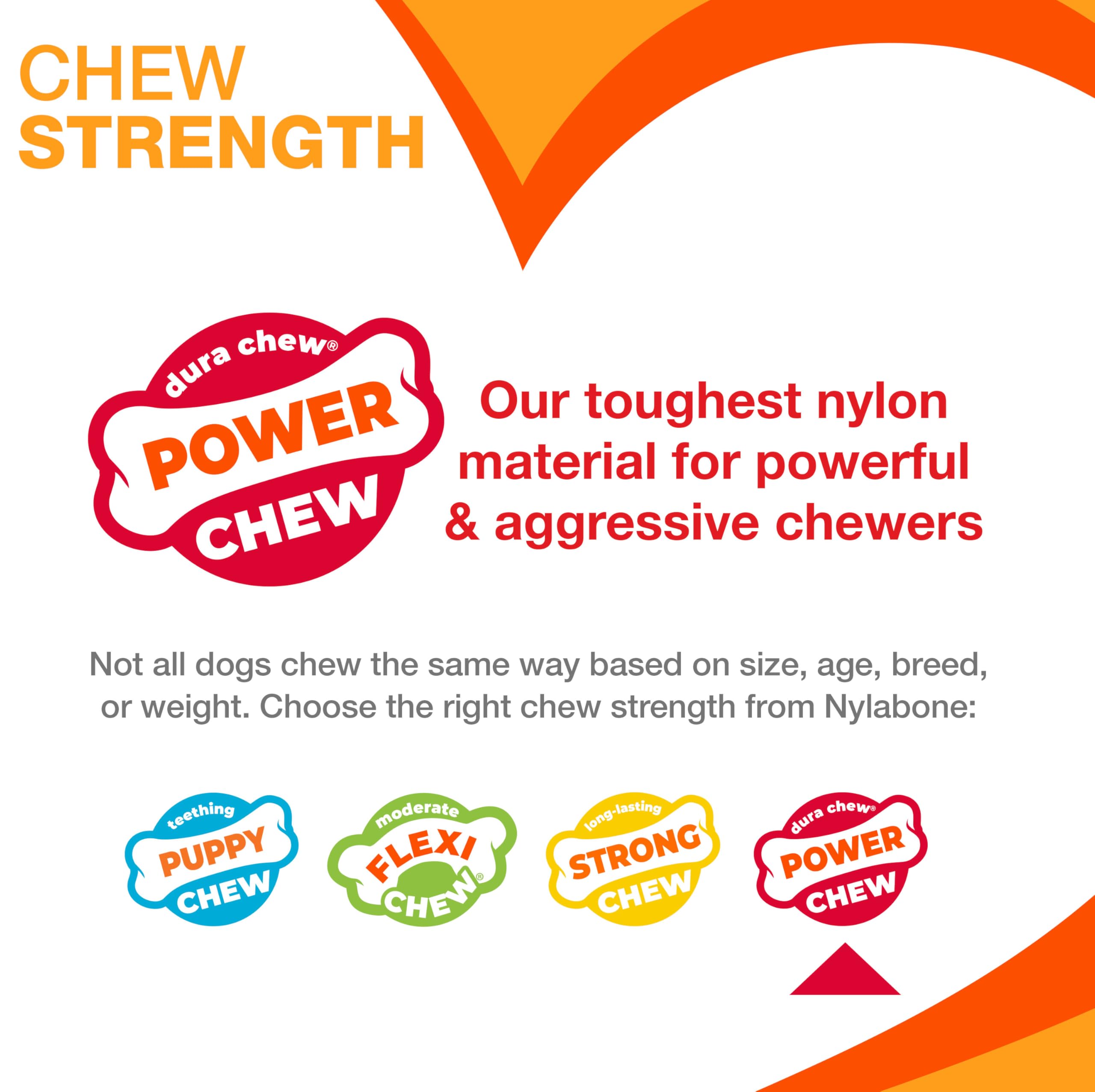 **Nylabone Power Chew Toy Bundle for Aggressive Chewers - Bacon, Marshmallow & Peanut Butter Flavored Dog Chew Toys for Large Dogs Up to 50 lbs (3-Pack) - Durable Chew Toys for Playtime, Training & Dental Health**
