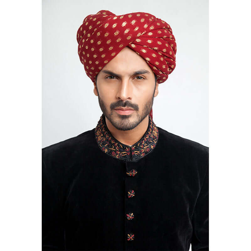 Premium Jet Black Velvet Sherwani for Men - Slim Fit Indian Wedding Attire for Groom & Party Wear