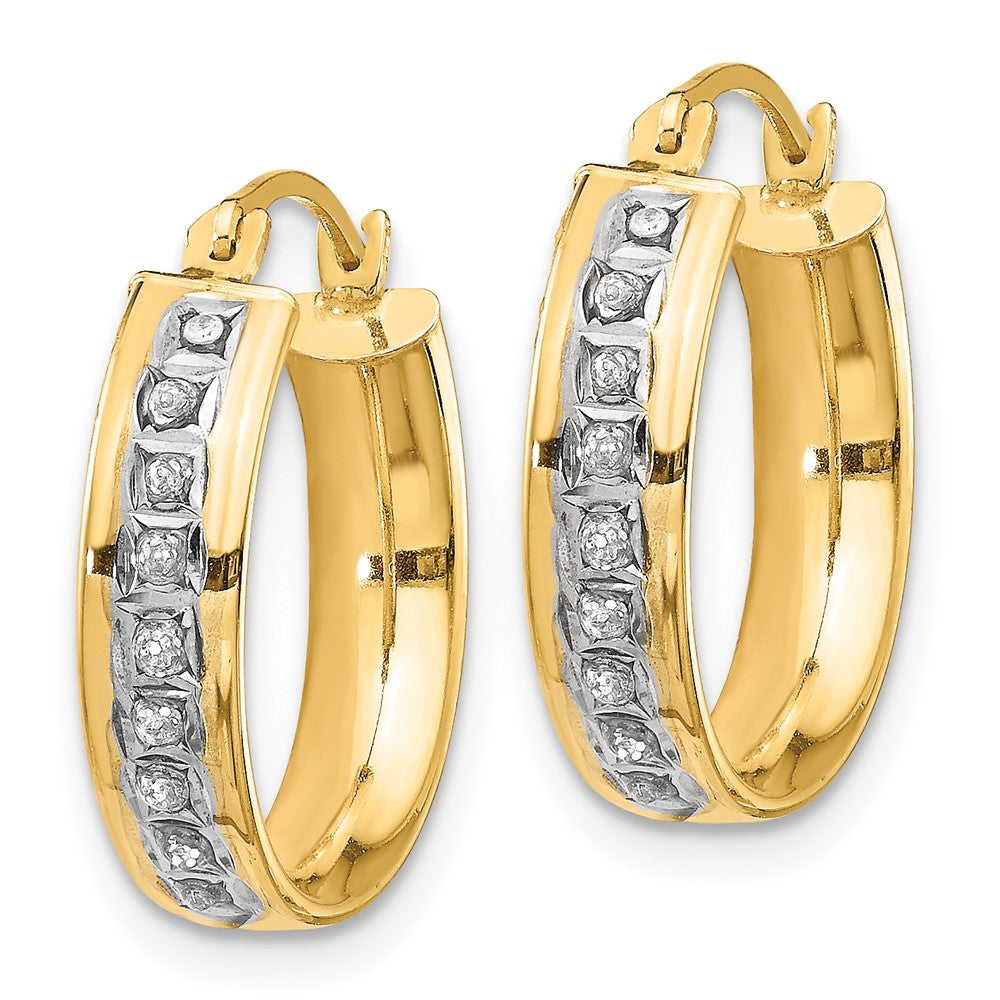 Gold Diamond Round Hoop Earrings DF143 – Elegant Jewelry for Women, Perfect for Parties, Weddings & Everyday Wear