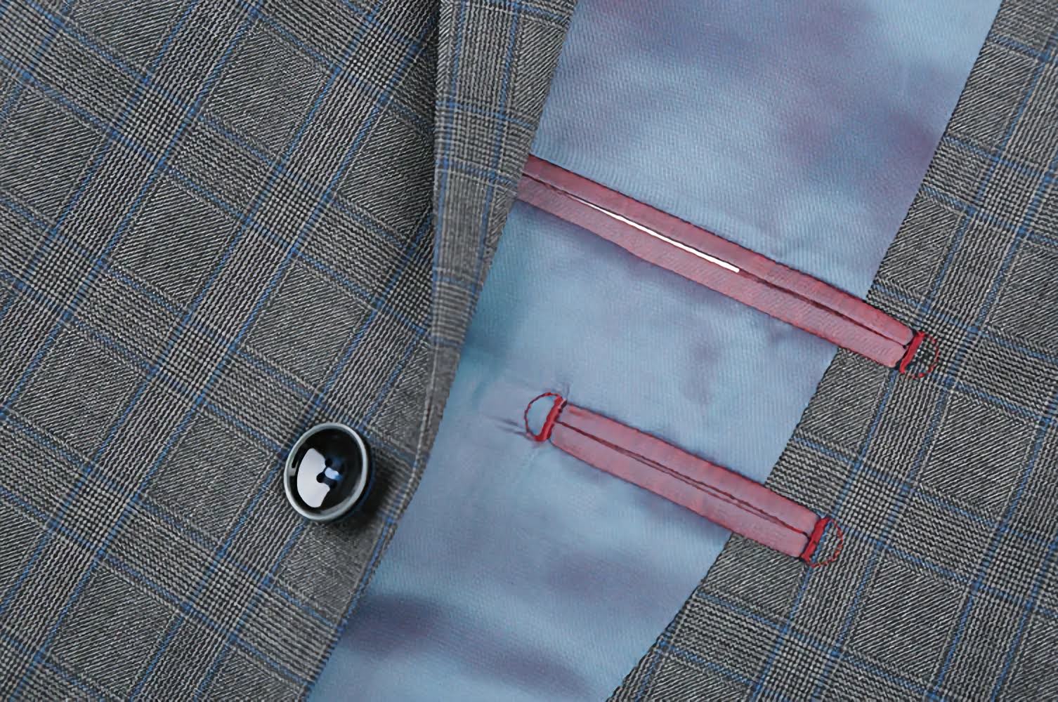 100% Wool Glen Plaid Pattern Regular Fit 2 Button Blazer in Gray - Classic Business & Formal Wear for Office, Interviews & Special Occasions
