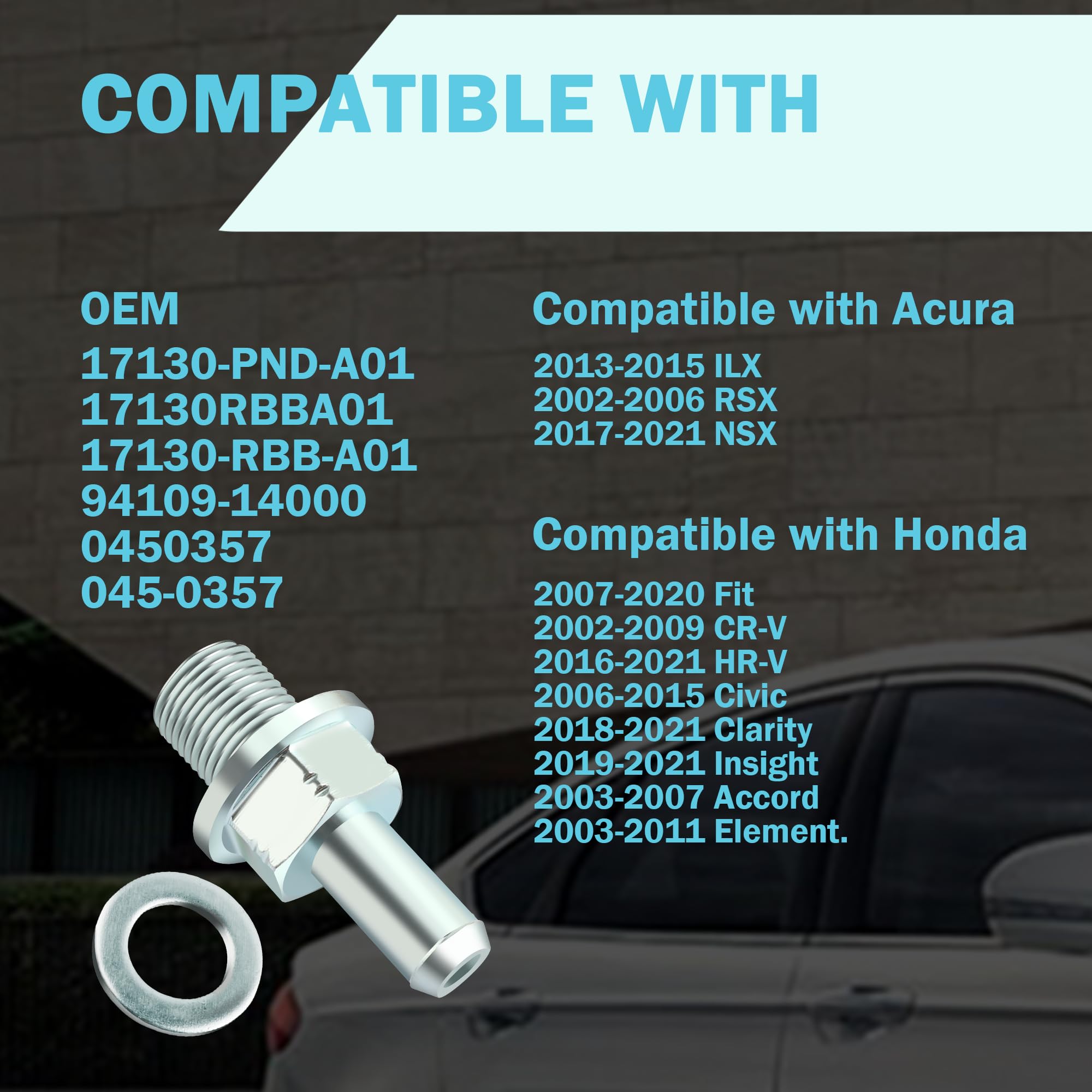OEM PCV Valve Replacement Kit #17130-PND-A01 & 17130-RBB-A01 - Compatible with Acura ILX RSX NSX, Honda Fit CR-V HR-V Civic Accord - Standard Automotive Engine Part for Improved Performance & Emissions Control - Perfect for DIY Car Maintenance & Engine Tune-Ups