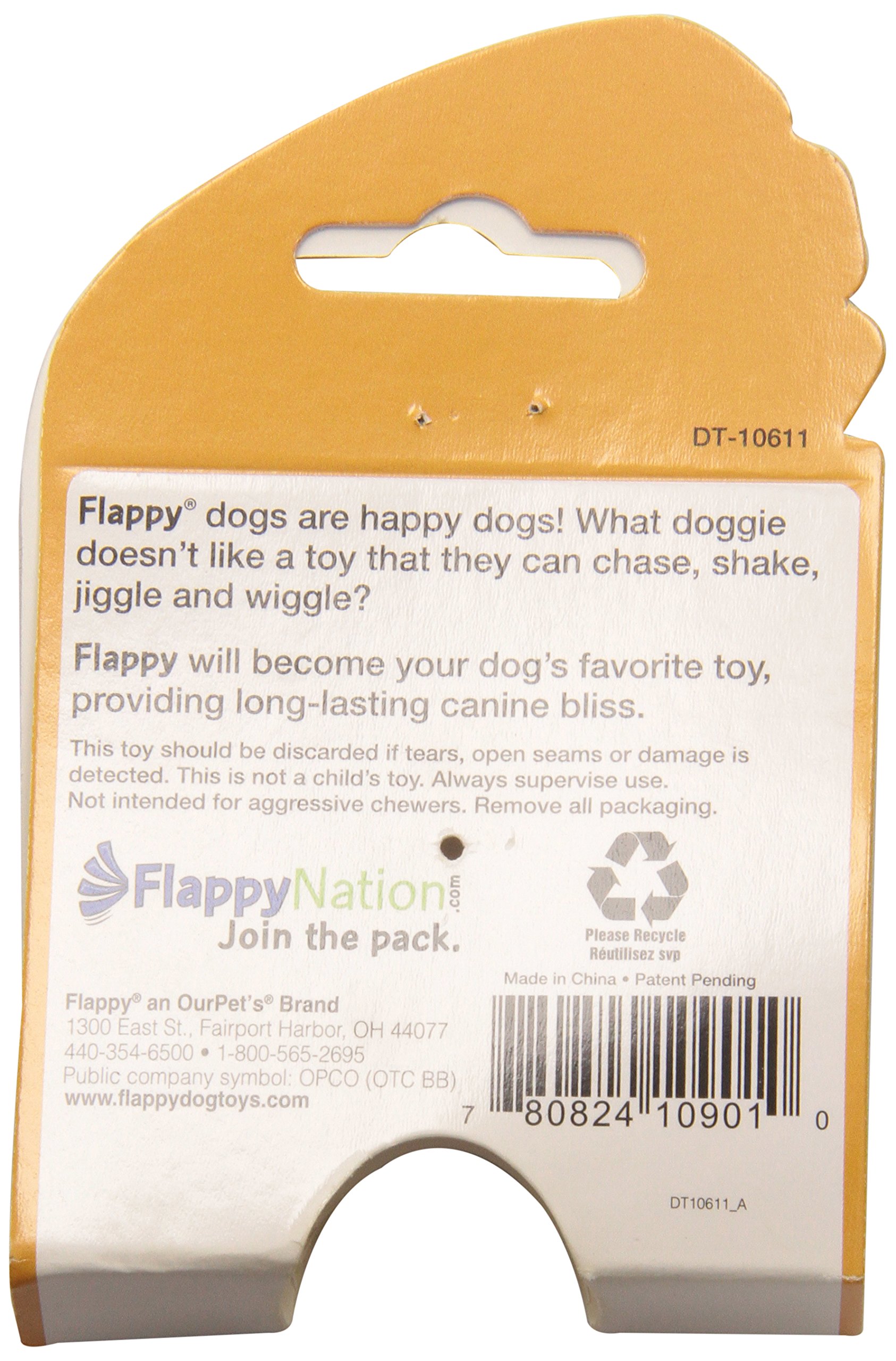 OurPets Flappy Rubber Dog Chew Toy for Medium Dogs - Durable Interactive Pet Toy for Aggressive Chewers, Fetch & Tug of War Play