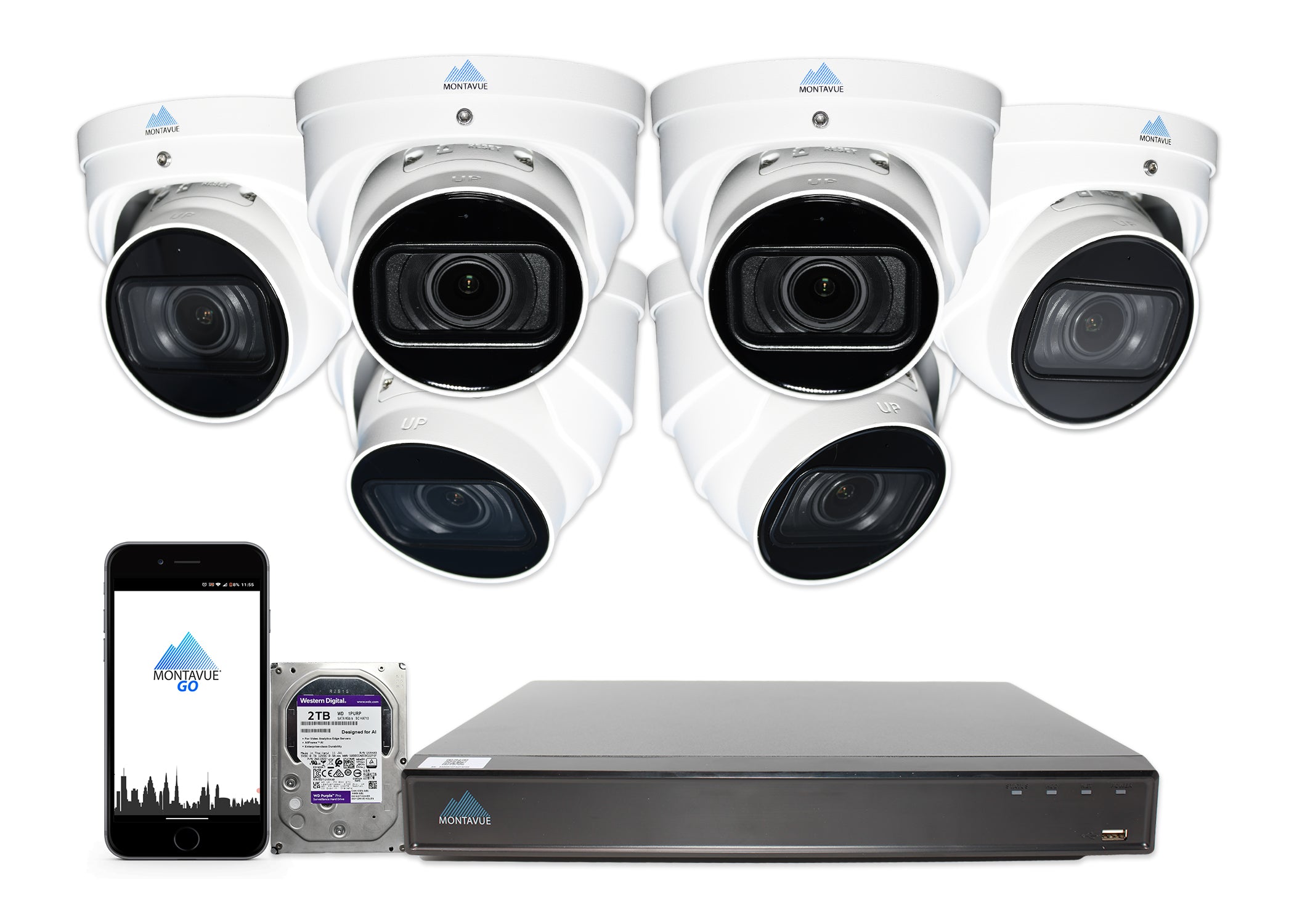 MTT8113 V AISMD Package - 8MP 4K Smart Varifocal Turret Security Camera with 8-Channel AI NVR & 2TB HDD | Home & Business Surveillance System for Indoor/Outdoor Monitoring