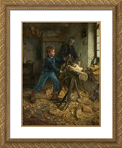 Gold Ornate Wood Frame with Double Matting