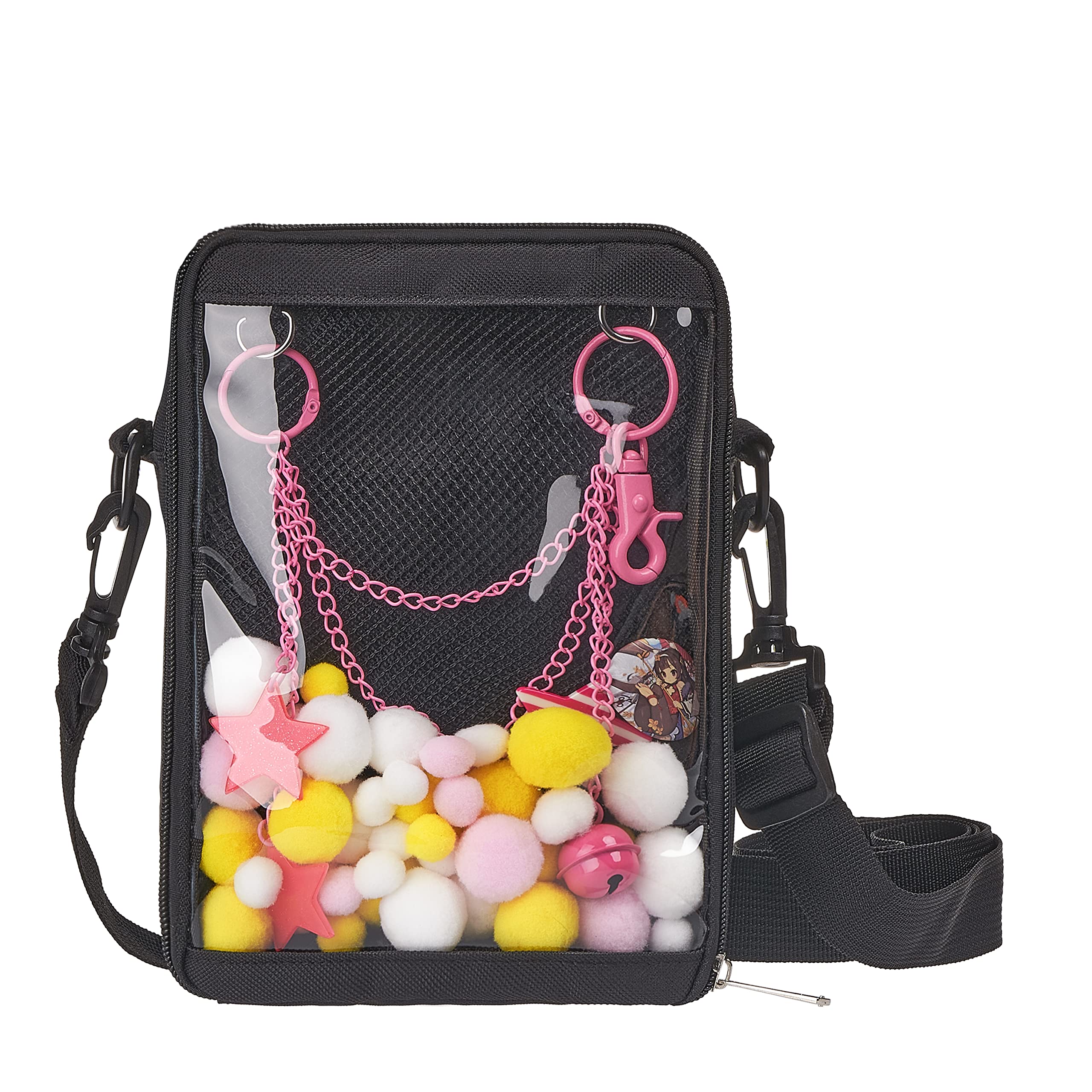 Customizable Ita Bag - Clear Crossbody Shoulder Messenger Purse for Anime & Kawaii Fashion | Perfect for Conventions, Cosplay & Daily Use