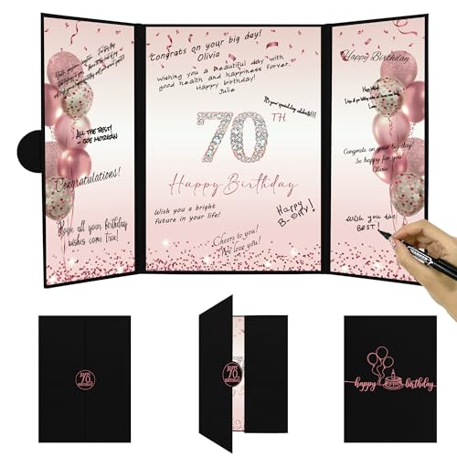 Black & Rose Gold 70th Birthday