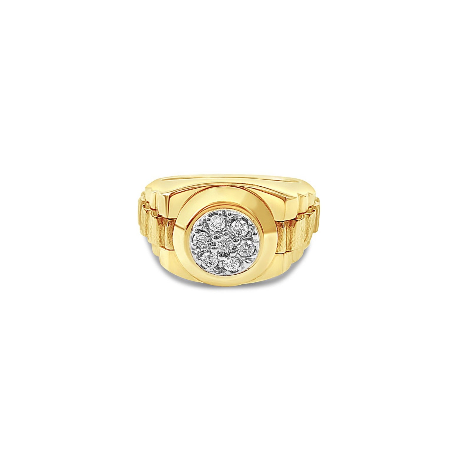 Presidential Style Diamond Ring .38cttw 14k Yellow Gold - Elegant Engagement & Wedding Jewelry for Women