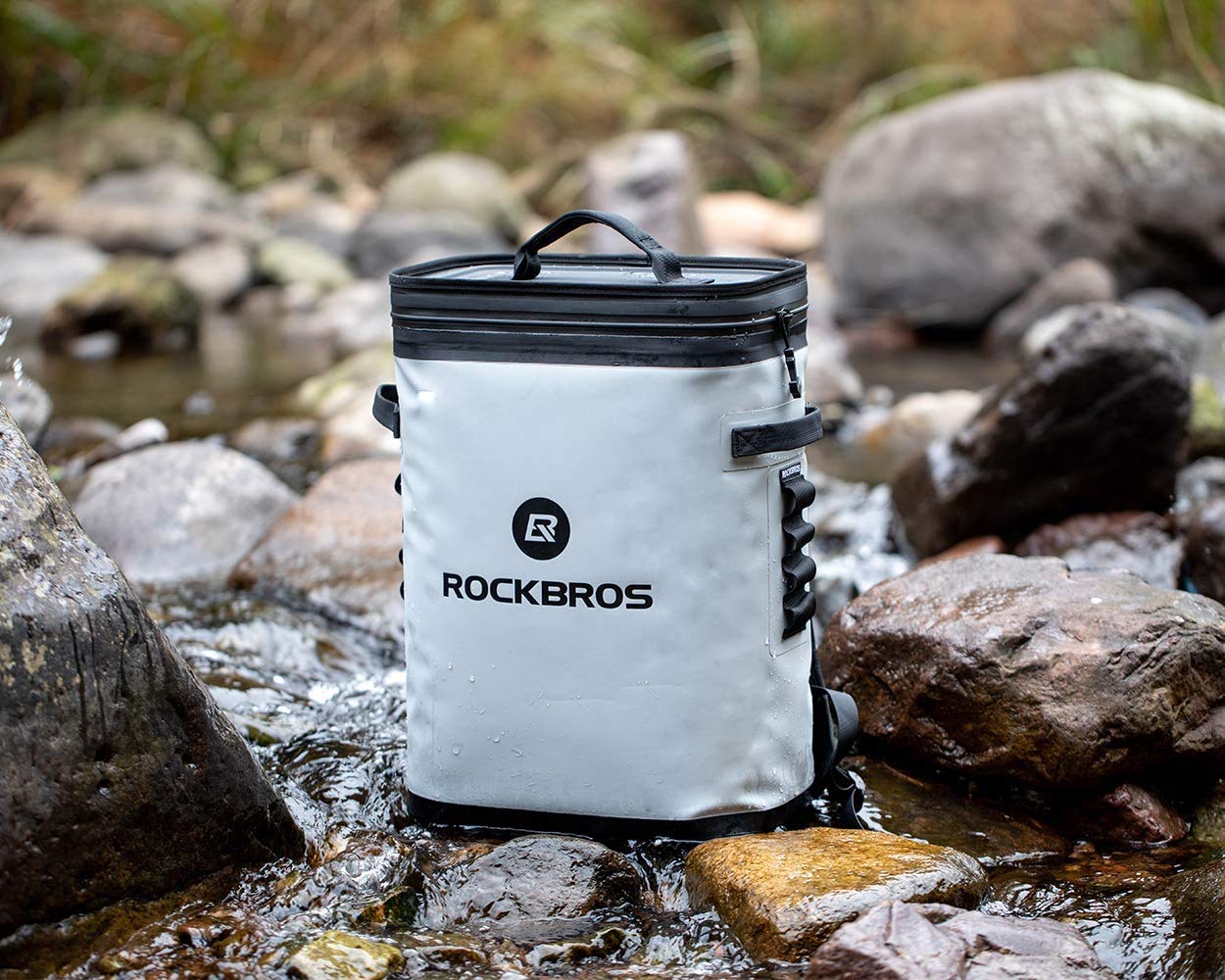 ROCKBROS Insulated Backpack Cooler - Leak-Proof, Waterproof Soft-Sided Cooler Bag Holds 36 Cans for Camping, Fishing, Beach, Picnic & Outdoor Adventures | Perfect for Tailgating, Hiking & Road Trips