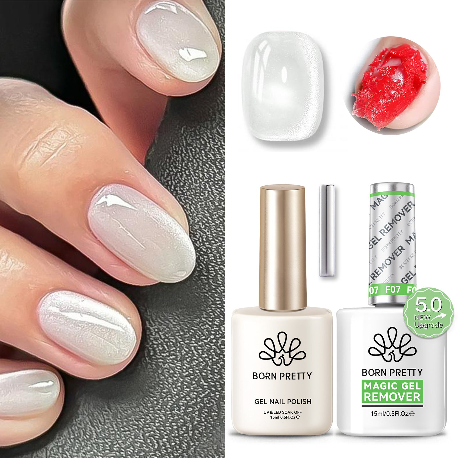 7-Piece Jelly Gel Nail Polish Set with Magic Gel Remover #41 - Perfect for At-Home Manicures & Professional Salon Use