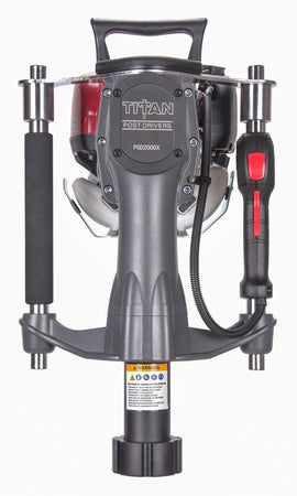 Titan PGD2000X Heavy Duty Gas Powered Post Driver - 2 Barrel Design for Fence & Sign Installation | Perfect for Farm, Ranch & Construction Projects