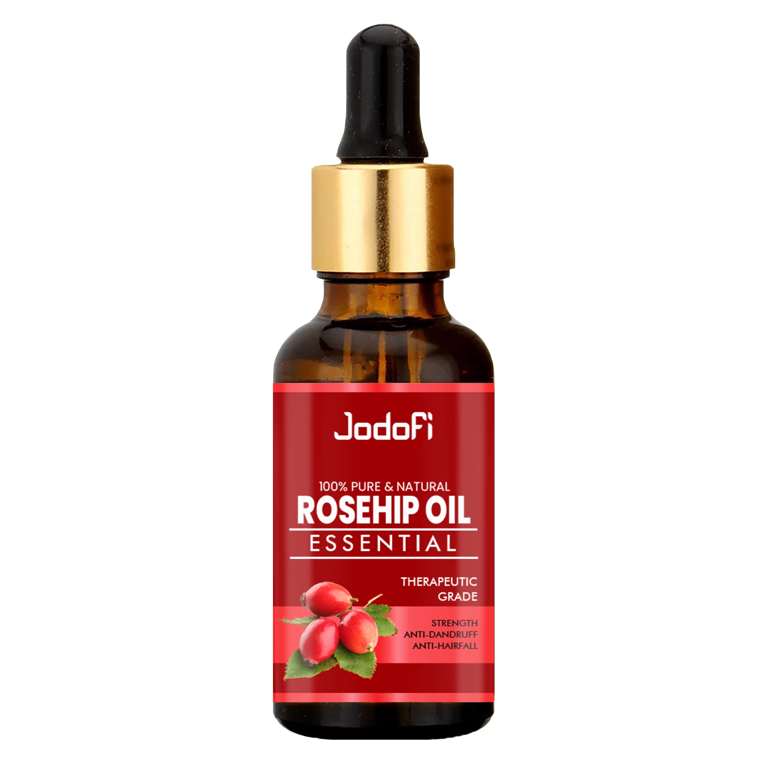 Jodofi 100% Pure Rosehip Essential Oil (10ml) - Organic, Cold-Pressed for Skin Care, Hair Growth & Anti-Aging - Perfect for Aromatherapy, Massage & DIY Beauty Recipes