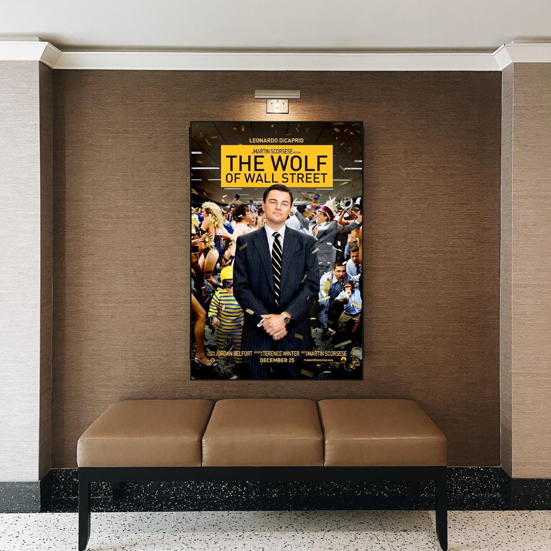 The Wolf of Wall Street Leonardo DiCaprio Canvas Wall Art Print - Premium Movie Poster for Home, Office & Theater Decor