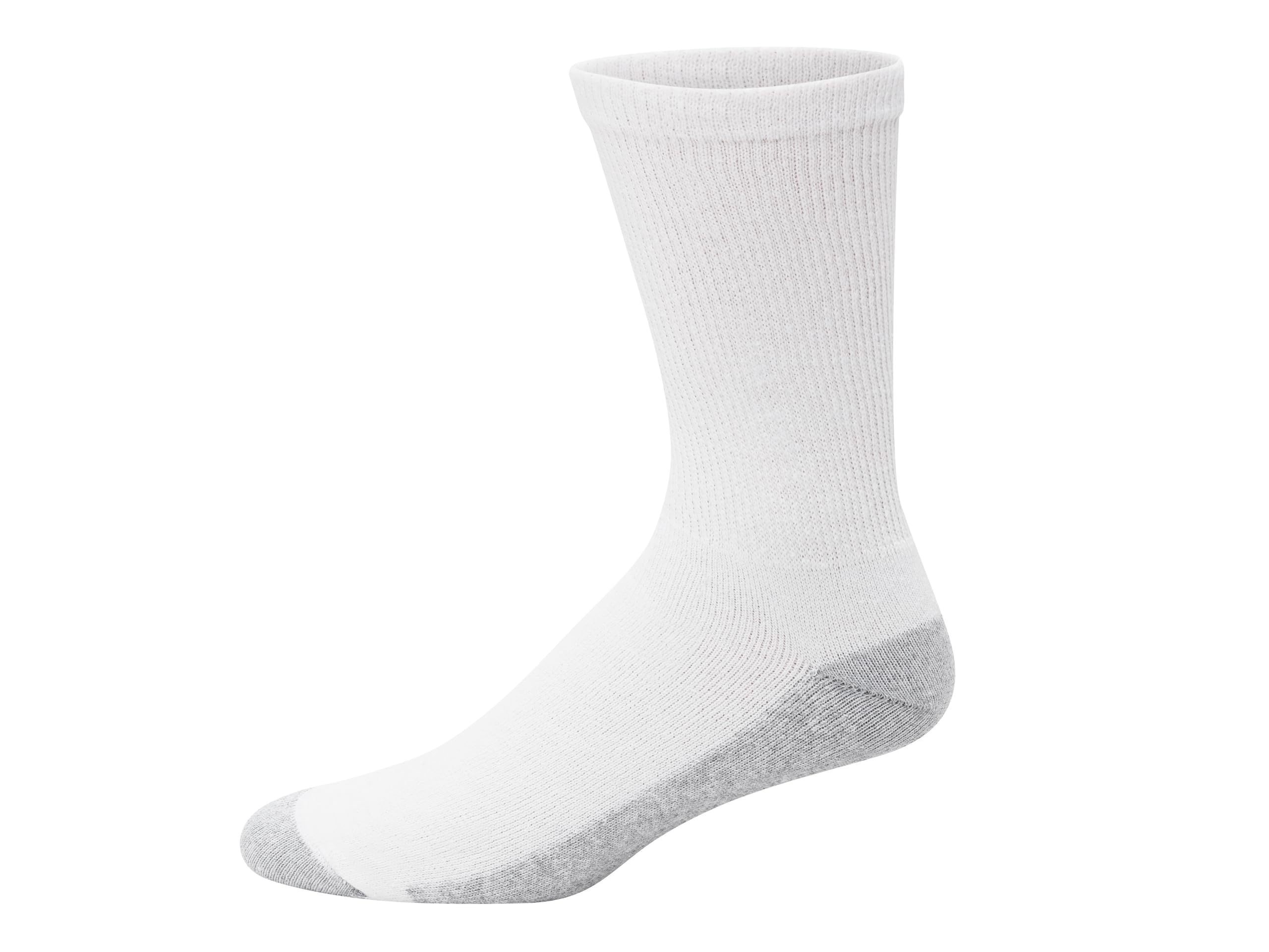 Hanes Men's Double Tough Crew Socks 12-Pair Pack - Durable Cotton Work Socks for Everyday Wear, Sports & Outdoor Activities