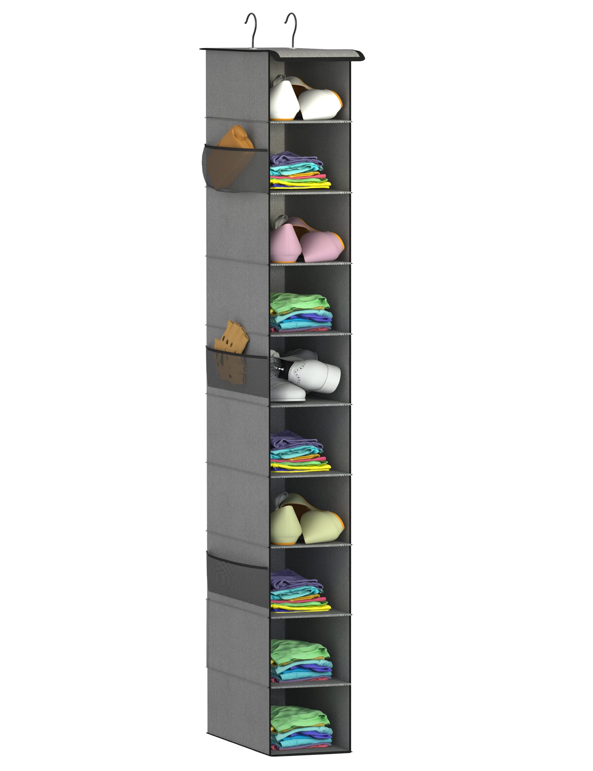 Coastal Rose 10-Tier Hanging Shoe Organizer for Closet - Space Saving Shoe Storage Rack & Hanger - Perfect for Small Spaces, Bedrooms, and Entryway Organization
