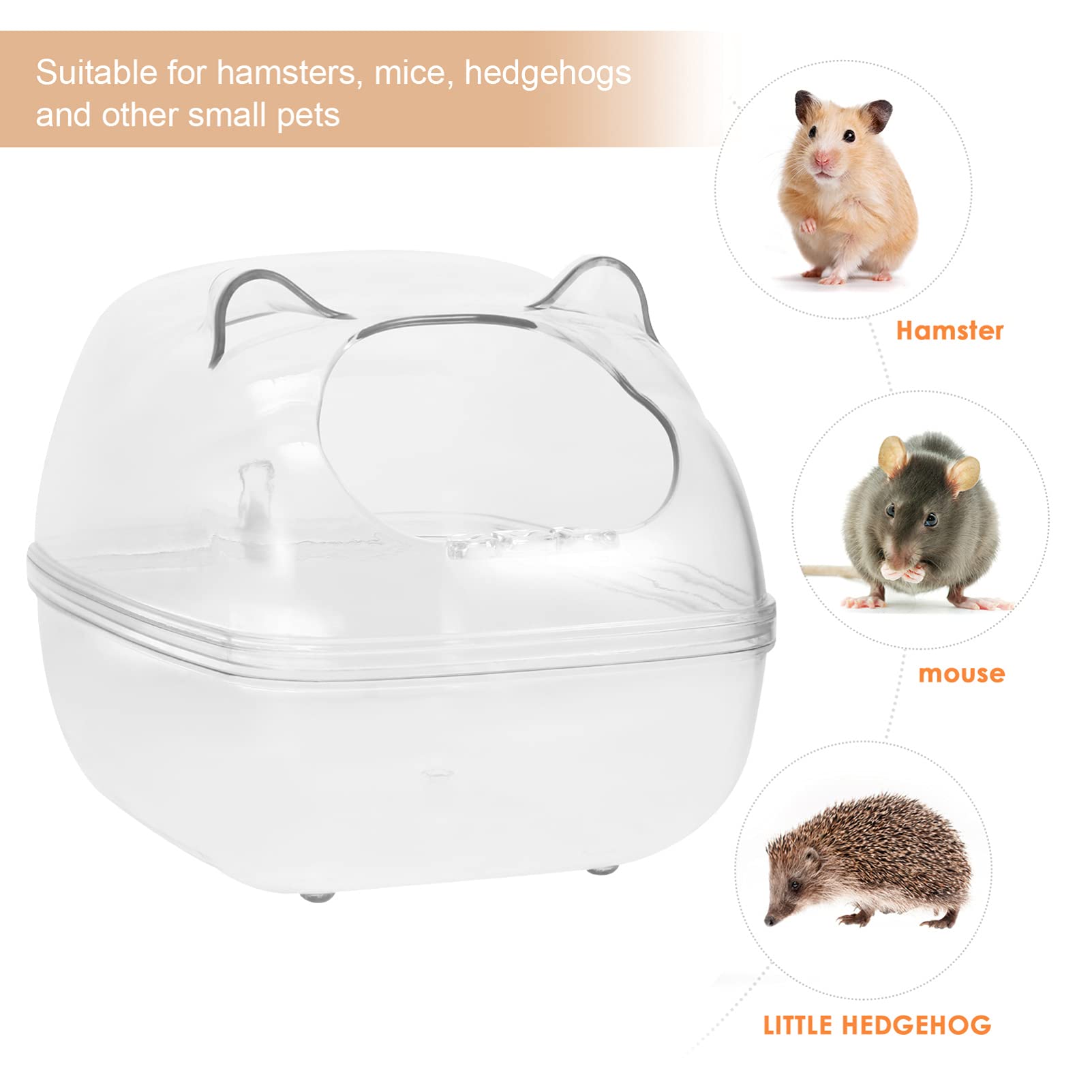 Balacoo Hamster Cage with Bathroom - Plastic Sand Bath for Small Pets, Birds & Hamsters - Perfect for Cleaning & Grooming in Cage or Playpen