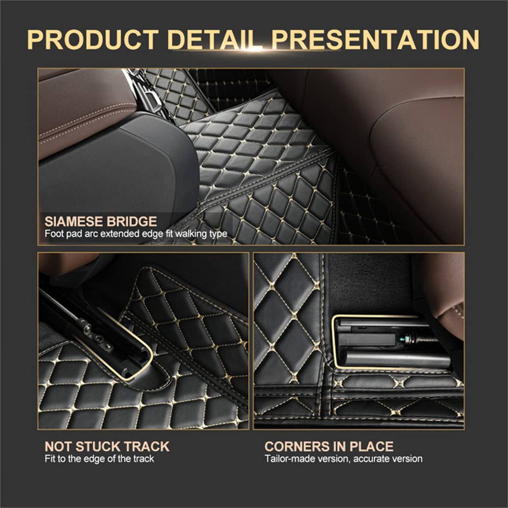 Premium Eco-Friendly Leather Car Floor Mats for Audi Q5 2014 - Waterproof, Anti-Slip, Full Set Beige - Perfect for All-Weather Protection & Interior Style Enhancement