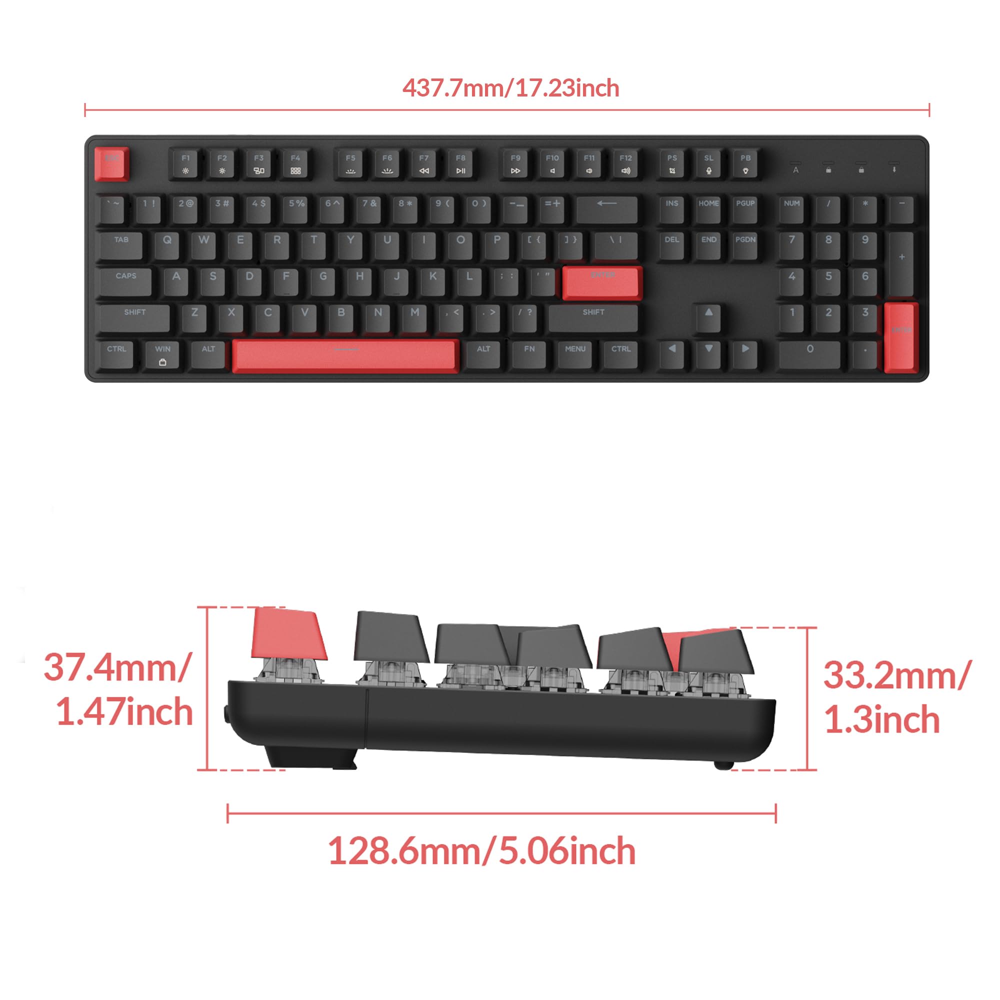 LEMOKEY X2 100% Full Size Custom Mechanical Gaming Keyboard - QMK/VIA Programmable, Gasket Mount, Red LED Backlight, K Pro Brown Switches (Mac/Windows/Linux Compatible) - Perfect for Esports, Office Work & Typing Enthusiasts