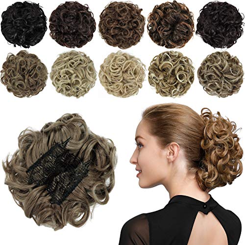 Classic Curly Chignon Hairpiece Bun - Elegant Synthetic Hair Bun for Women | Perfect for Weddings, Prom, Cosplay & Everyday Hairstyles