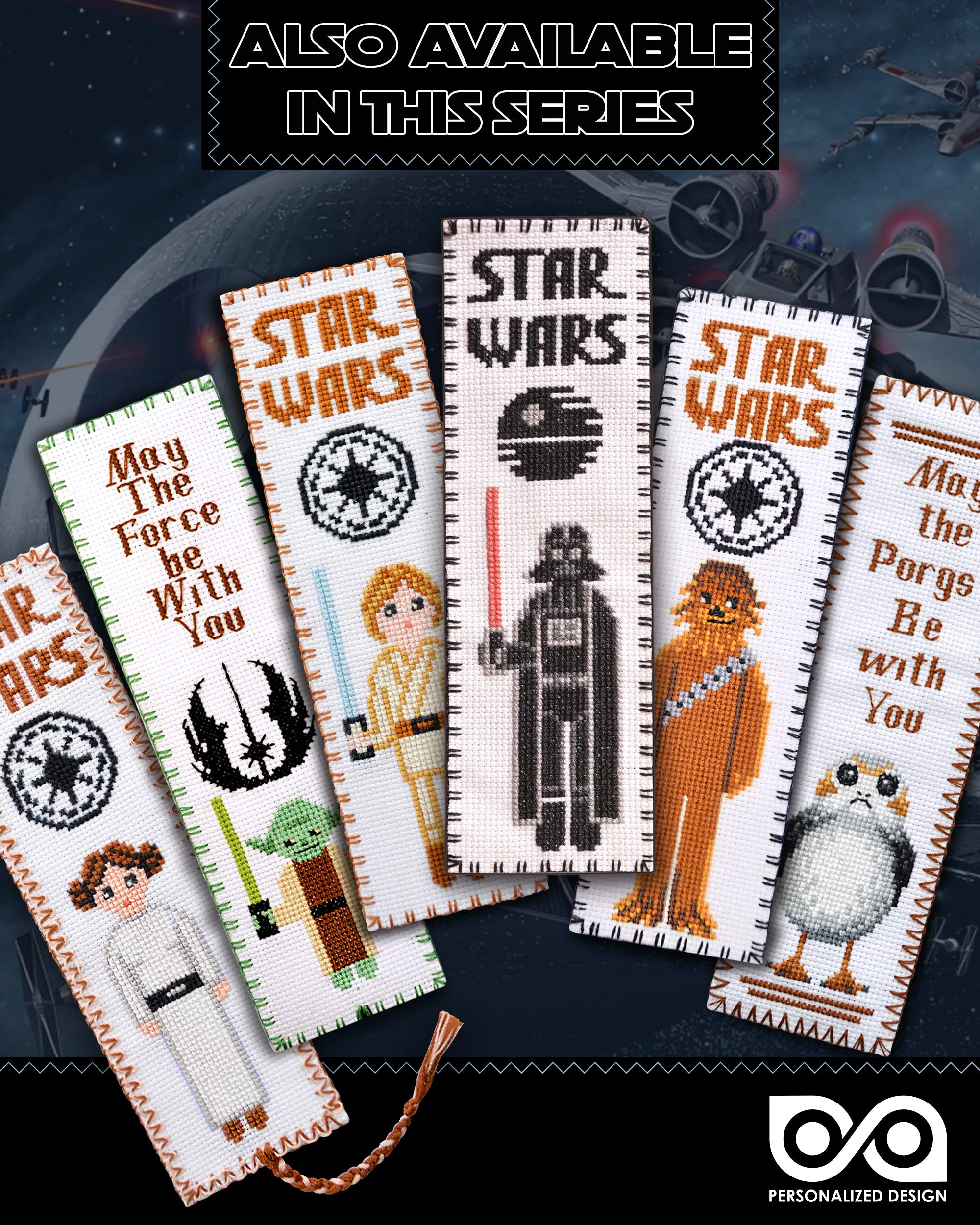 Star Wars Han Solo DIY Cross-Stitch Embroidery Kit - Personalized Needlework Bookmark for Adults & Kids | Perfect Gift for Fans, Home Decor, Reading Accessory