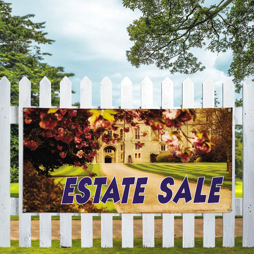 Custom Vinyl Banners for Outdoor Advertising - 48x96 Inches Weatherproof Yard Signs with 8 Grommets | Perfect for Estate Sales, Business Promotion & Industrial Use