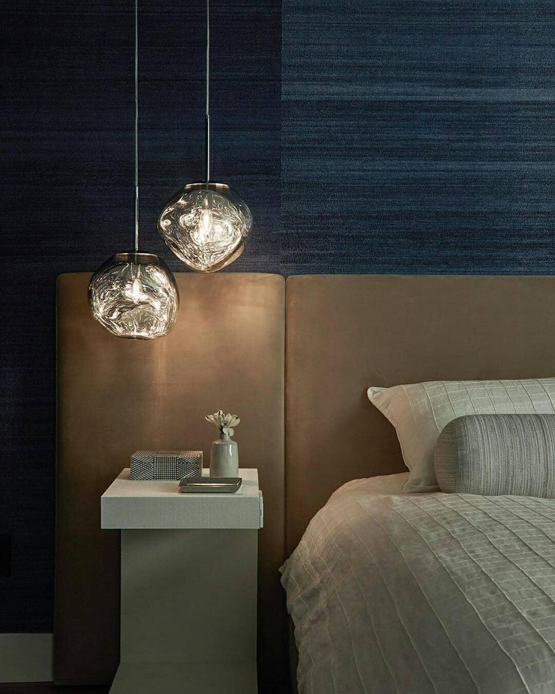 Modern Lava Pendant Lamp - Handcrafted Glass Ceiling Light Fixture for Dining Room, Kitchen Island & Bedroom Decor - Dimmable Hanging Light with Unique Volcanic Texture Design