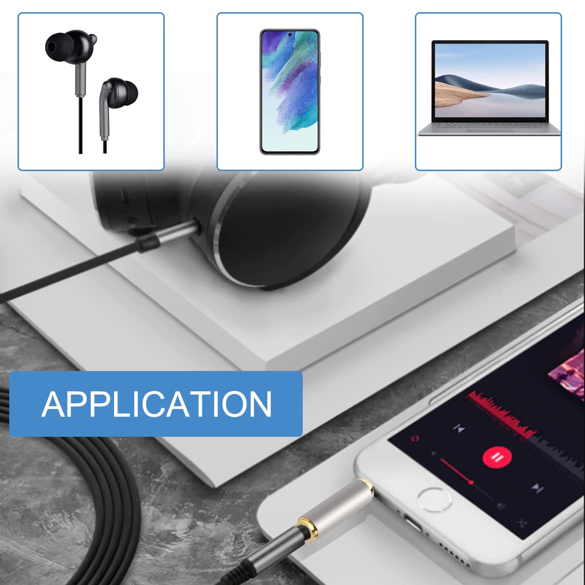 2.5mm to 3.5mm Audio Adapter - Female to Male Stereo Headphone Jack Converter (5 Pack) for Smartphones, Microphones, Tablets - Perfect for DJ Equipment, Gaming Headsets & Home Audio Systems
