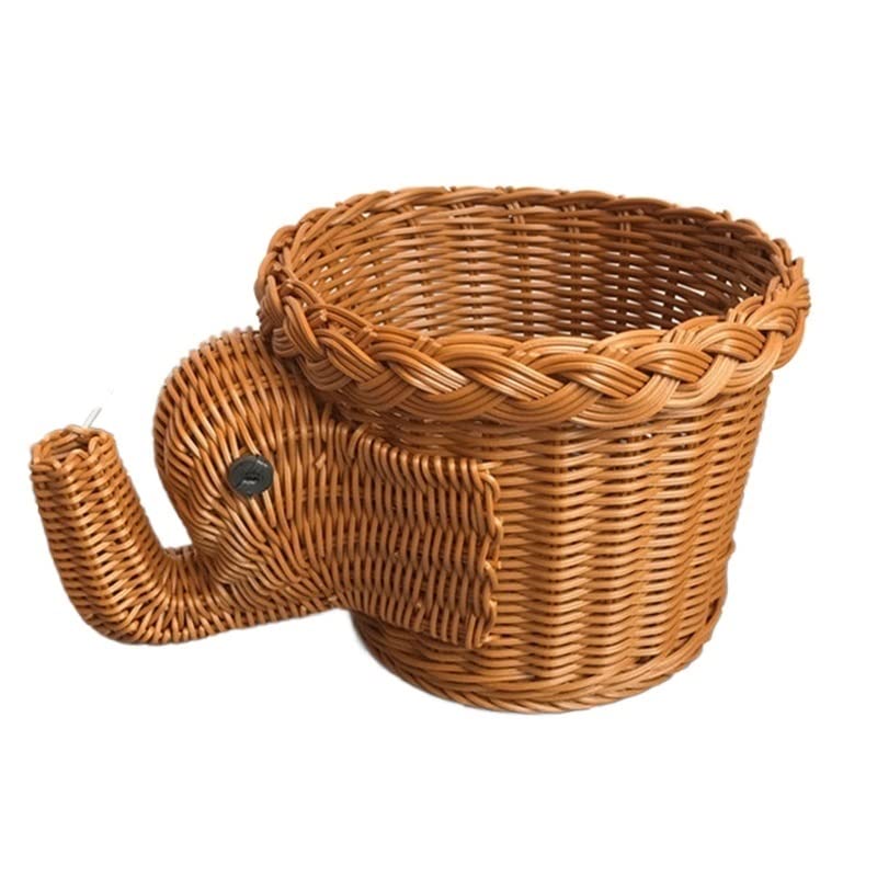 HAOYUCE Handwoven Elephant-Shaped Fruit Basket - Decorative Storage Bowl for Fruits, Vegetables & Snacks | Eco-Friendly Home Kitchen Organizer | Perfect for Dining Table, Countertop & Gift Giving